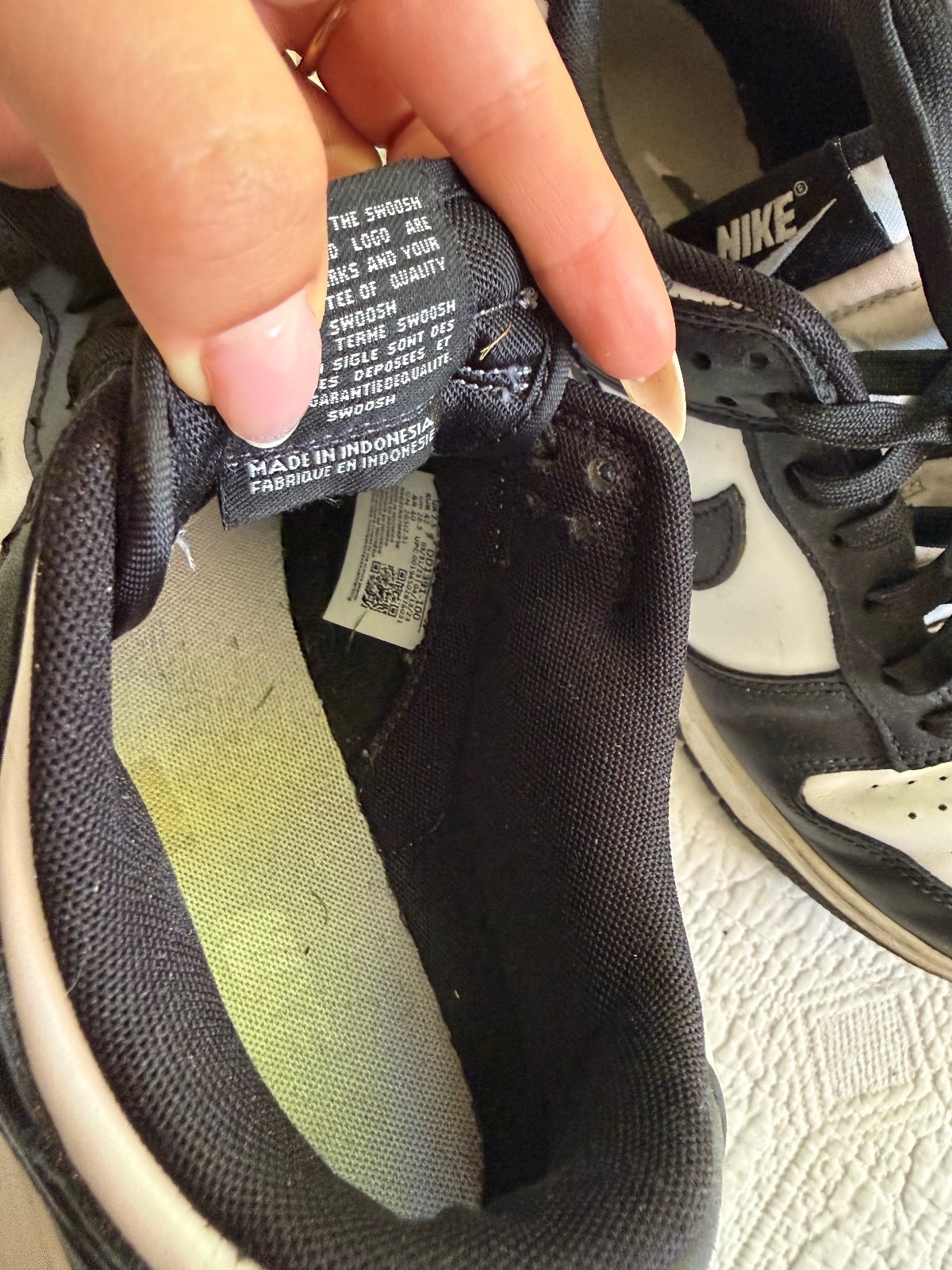 Nike Black and White Sneakers with Iconic Swoosh, Made in  –