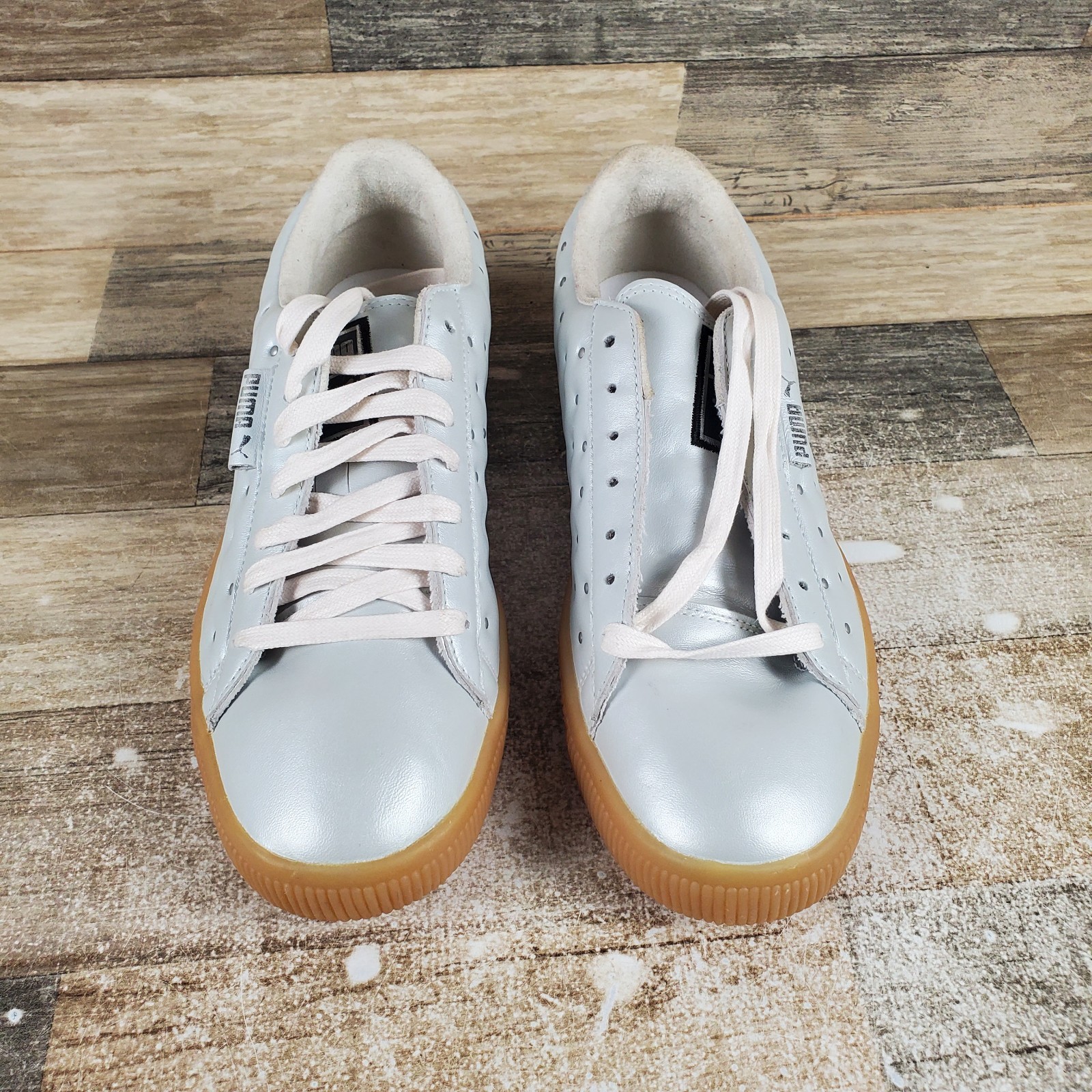 PUMA Davenport Women Shoes Sz 8 Leather Lace-Up Low Top Round Toe Sneakers