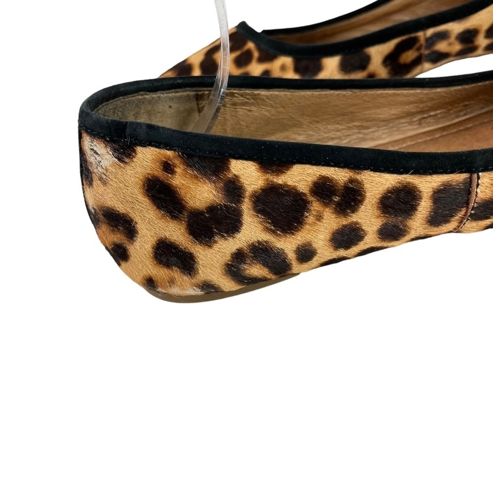 MADEWELL Pony Calf Hair Fur Leopard Print Genuine Leather Flats Shoes Loafer 9.5
