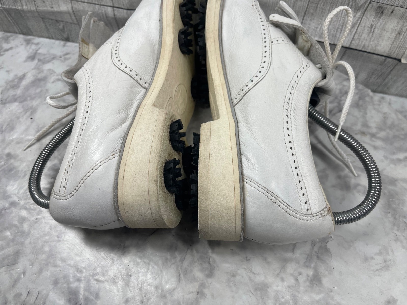 Mephisto Golf Shoes Women 8.5M Air-Relax Shoes White Leather Wingtips Kiltie
