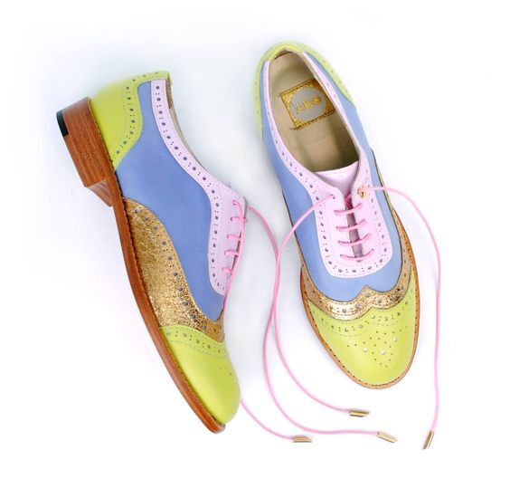 Bespoke Handmade Multi Color Leather Oxford Lace up Wingtip Brogue Fashion Shoes