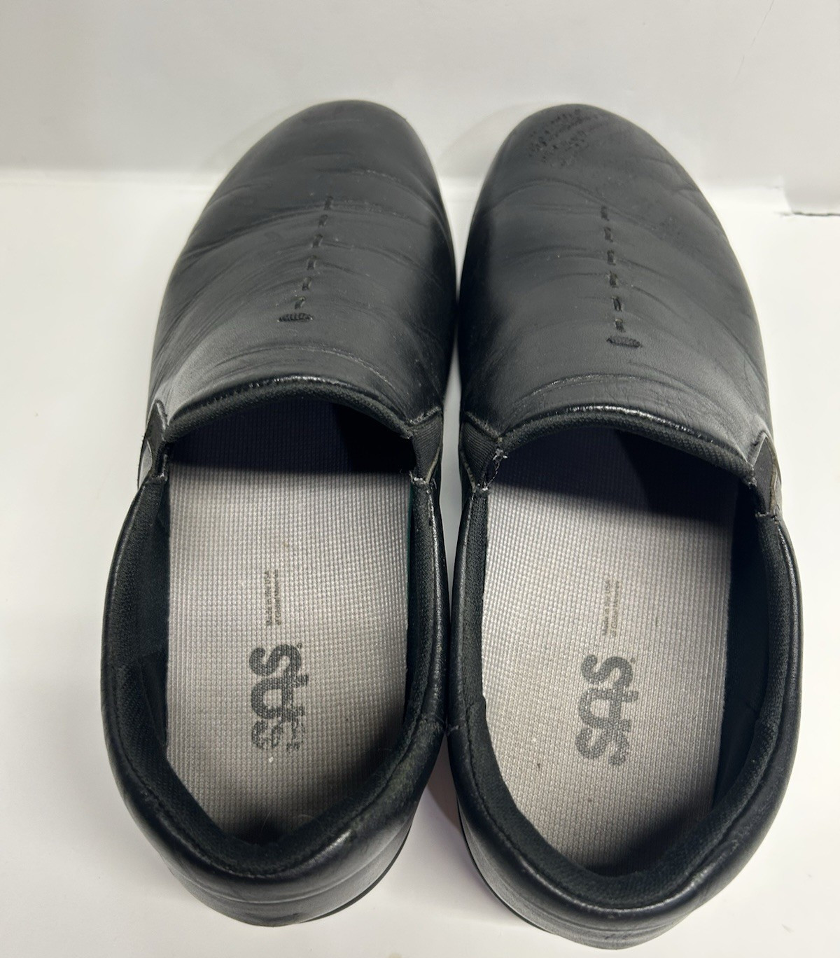SAS Viva Tripad Comfort Slip On Black Leather Comfort Casual Loafers Sz 8W