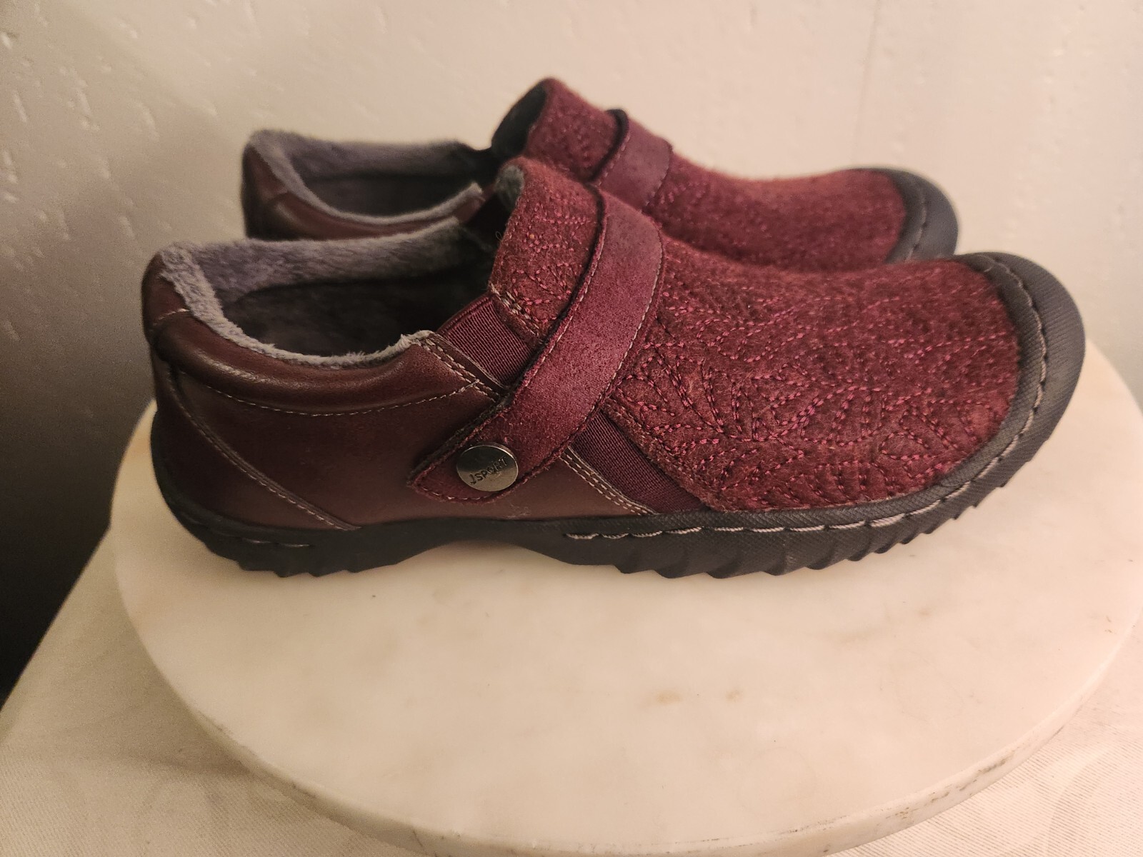 J Sport by Jambu Blair Memory Foam Burgundy Fur Lined Shoes sz 6 #2