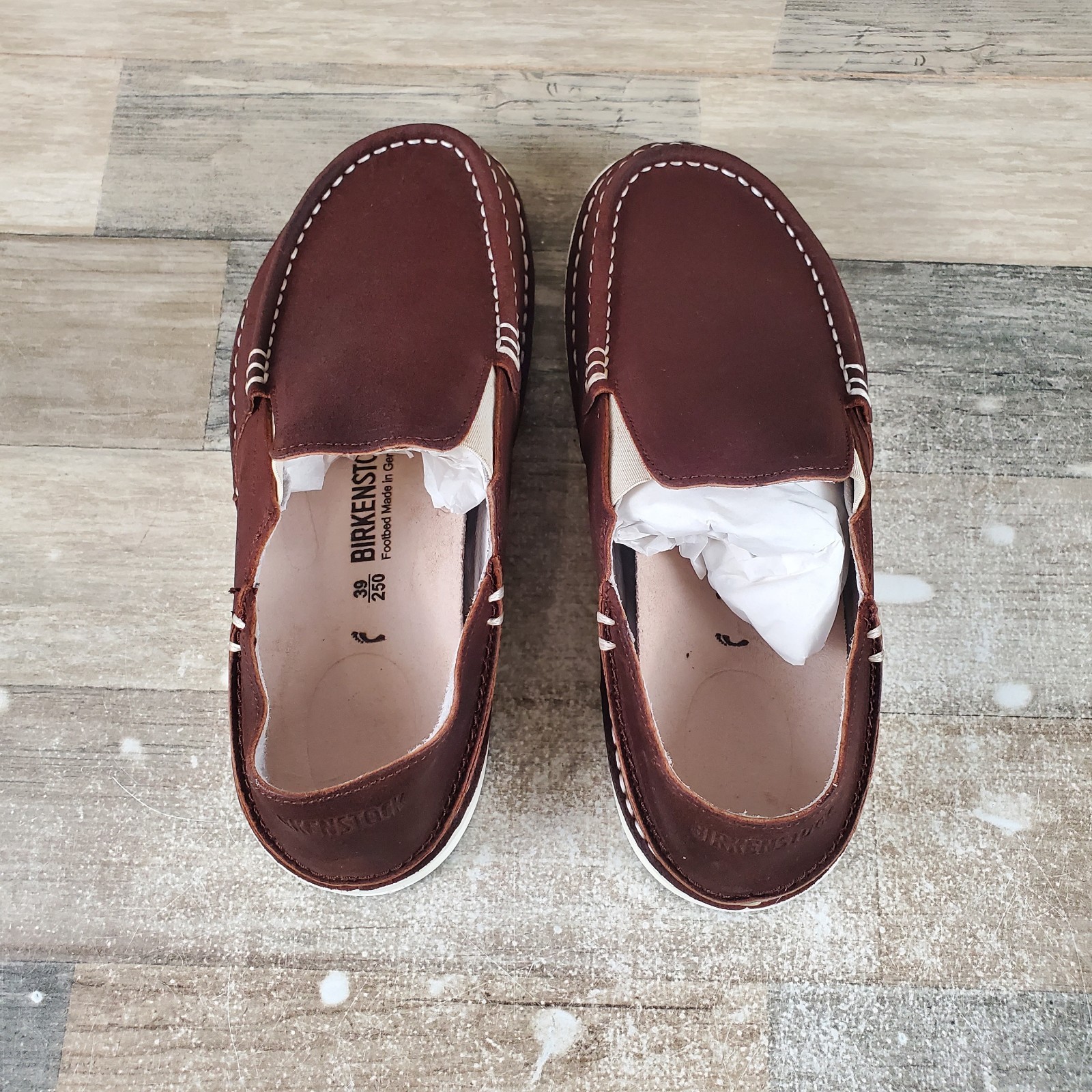 Birkenstock Duma Brown Leather Slip On Shoes Womens Sz 8 Narrow Fit EU 39 NWOB