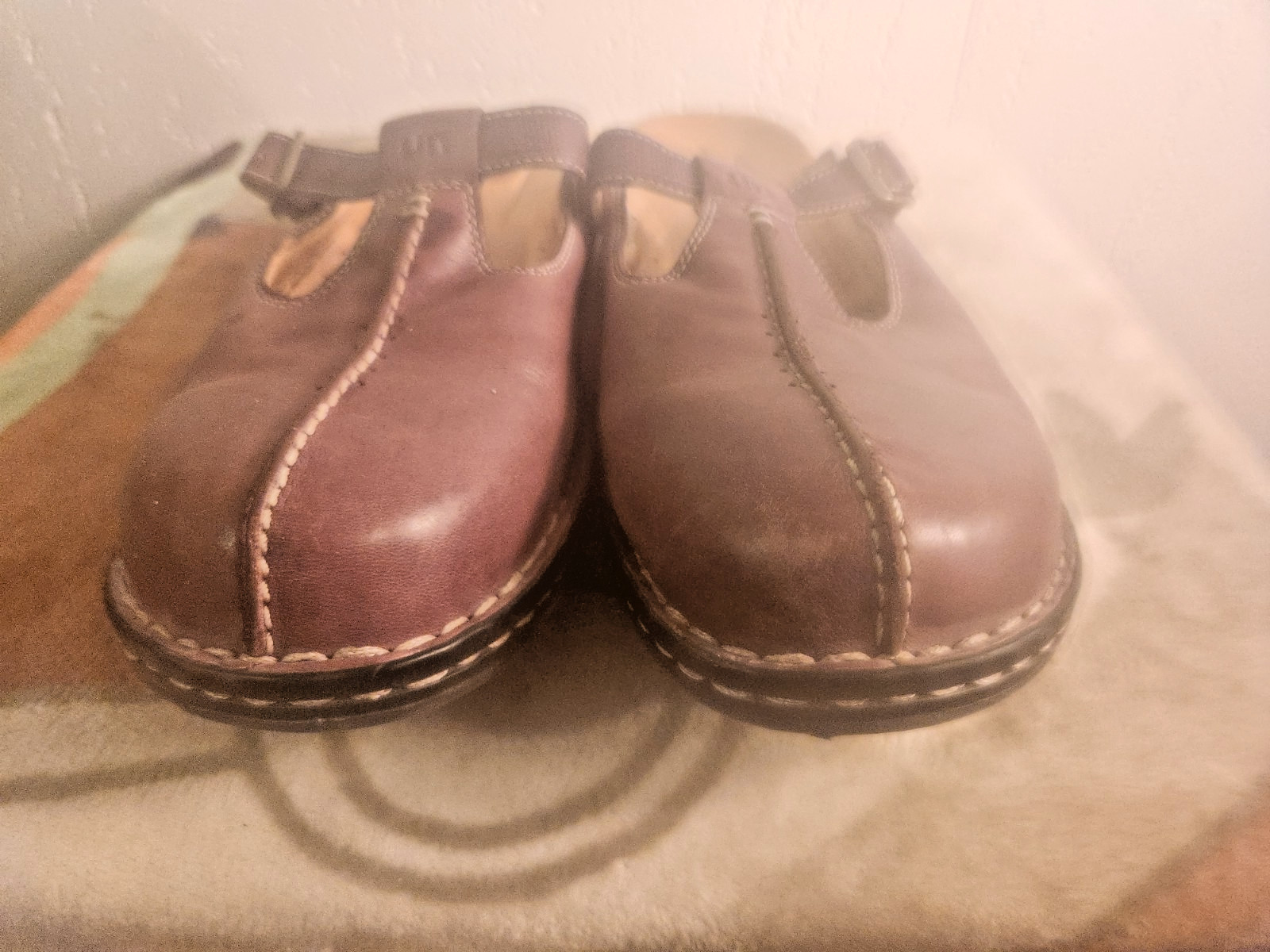 Clarks Unstructured Womens sz 9W Brown Leather Maryjane Clogs Shoes #28