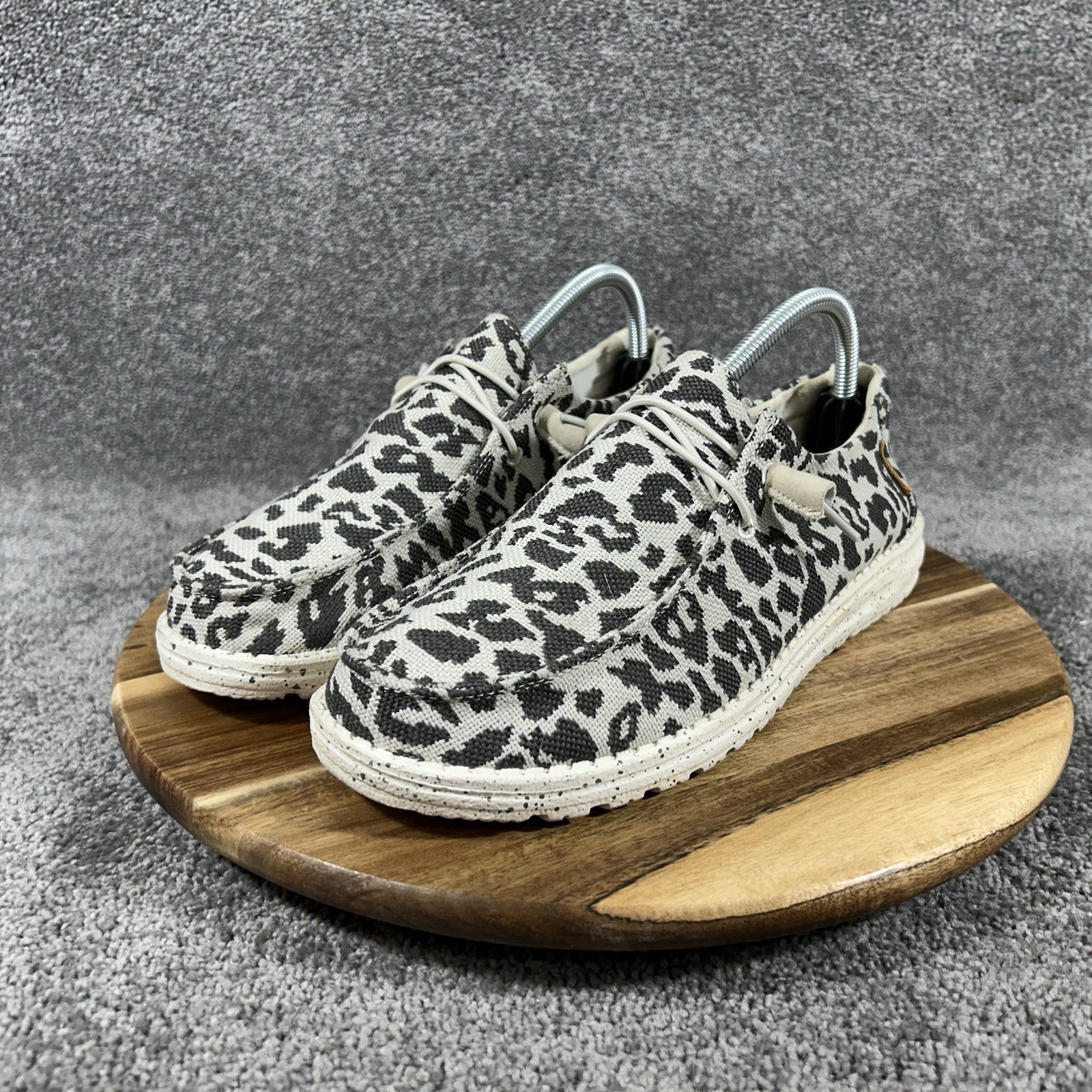Hey Dude Wendy Woven Women’s Size 10 Cheetah Grey Slip On Casual Shoes Used