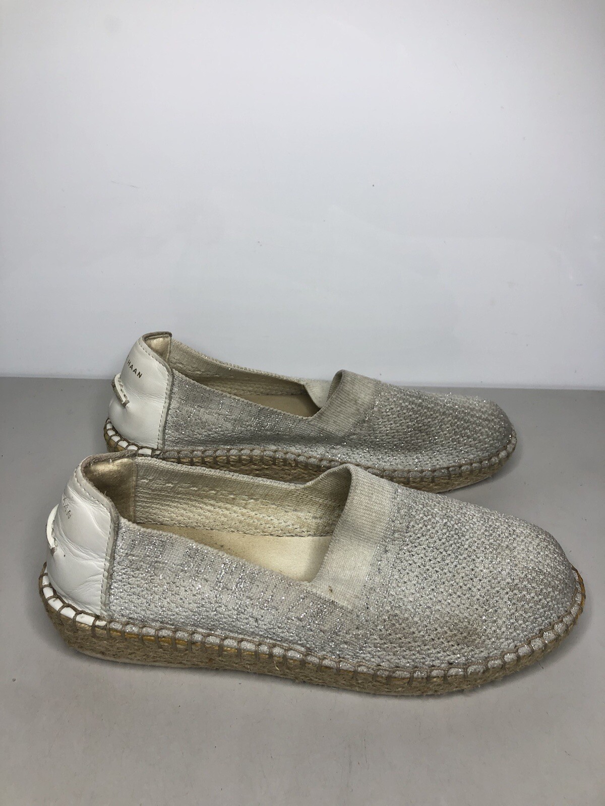 Cole Haan Cloudfeel Gray Knit SlipOn Espadrille Casual Shoes Women sz 7B US/38EU