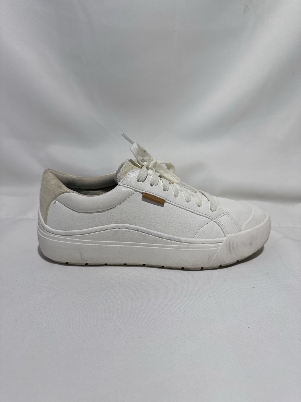 Dr. Scholl’s Time Off Sneakers Women’s 8M White Beige Leather Casual Shoes