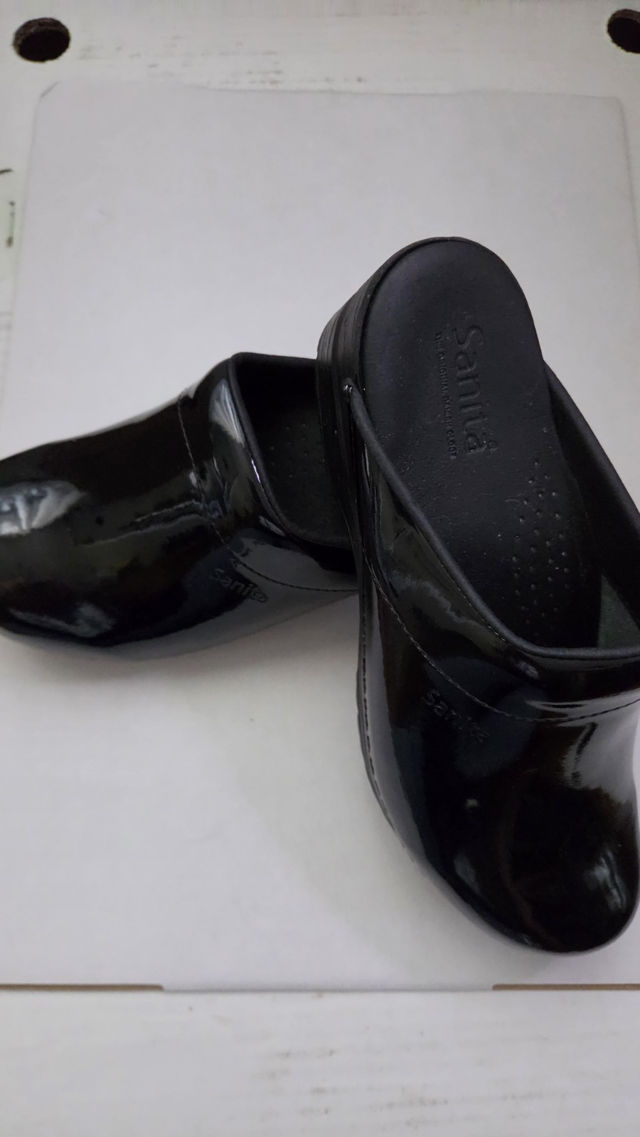 Sanita The Original Danish Clogs Black Patent Leather Slip-On Women’s EU 38 US 8