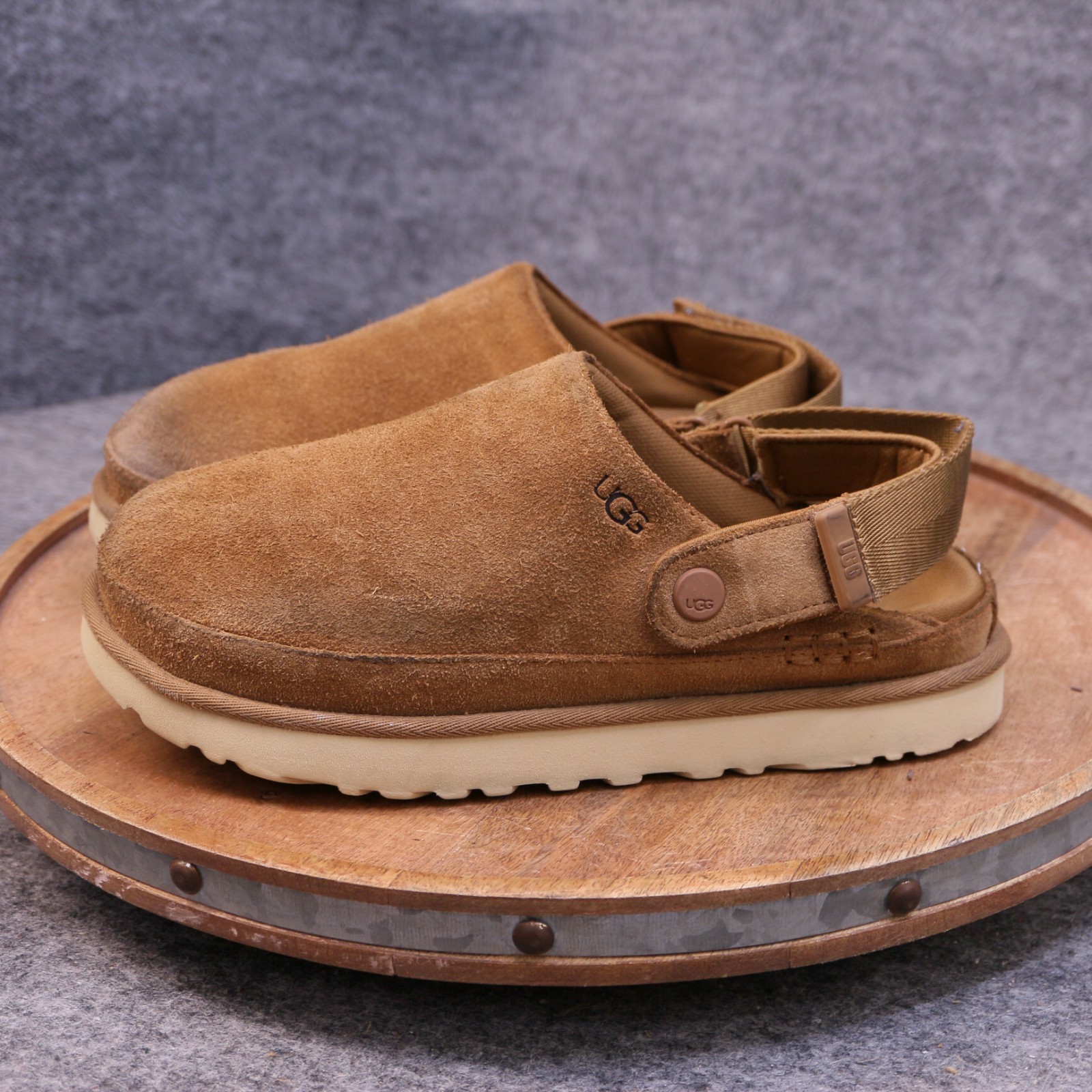 UGG Goldenstar Clogs Women’s Size 8 US Chestnut Brown Suede Slip On Shoes