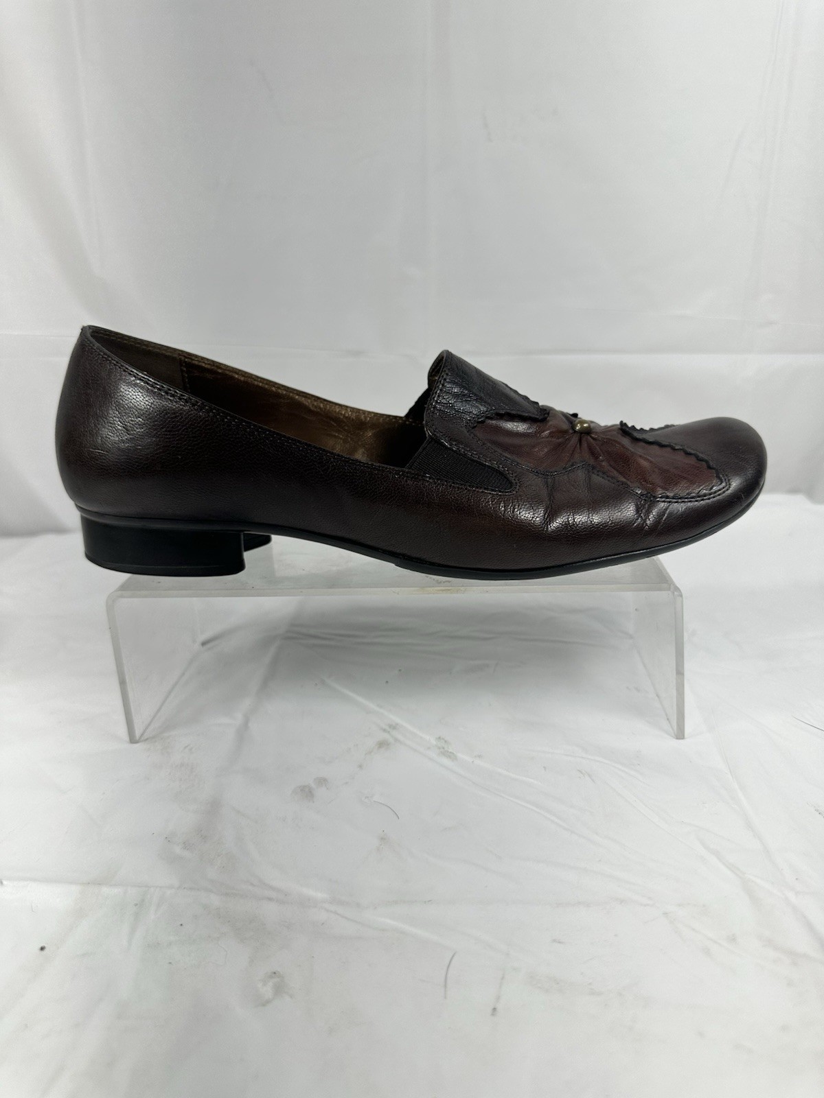 NURSACE loafer shoe size 39 brown flower applique italy