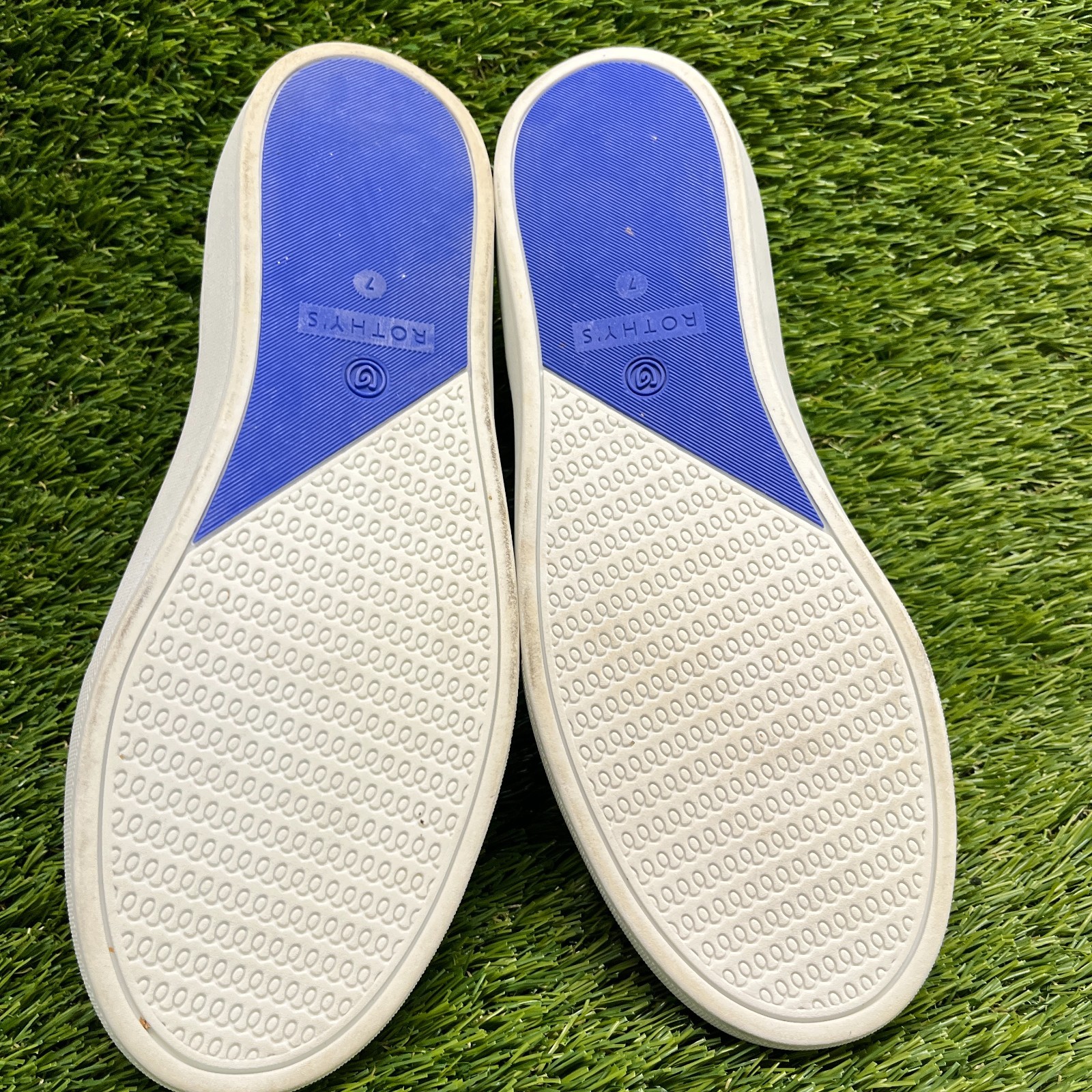 Rothy’s The Original Womens Size 7 Black Blue Classic Comfort Slip On Shoes