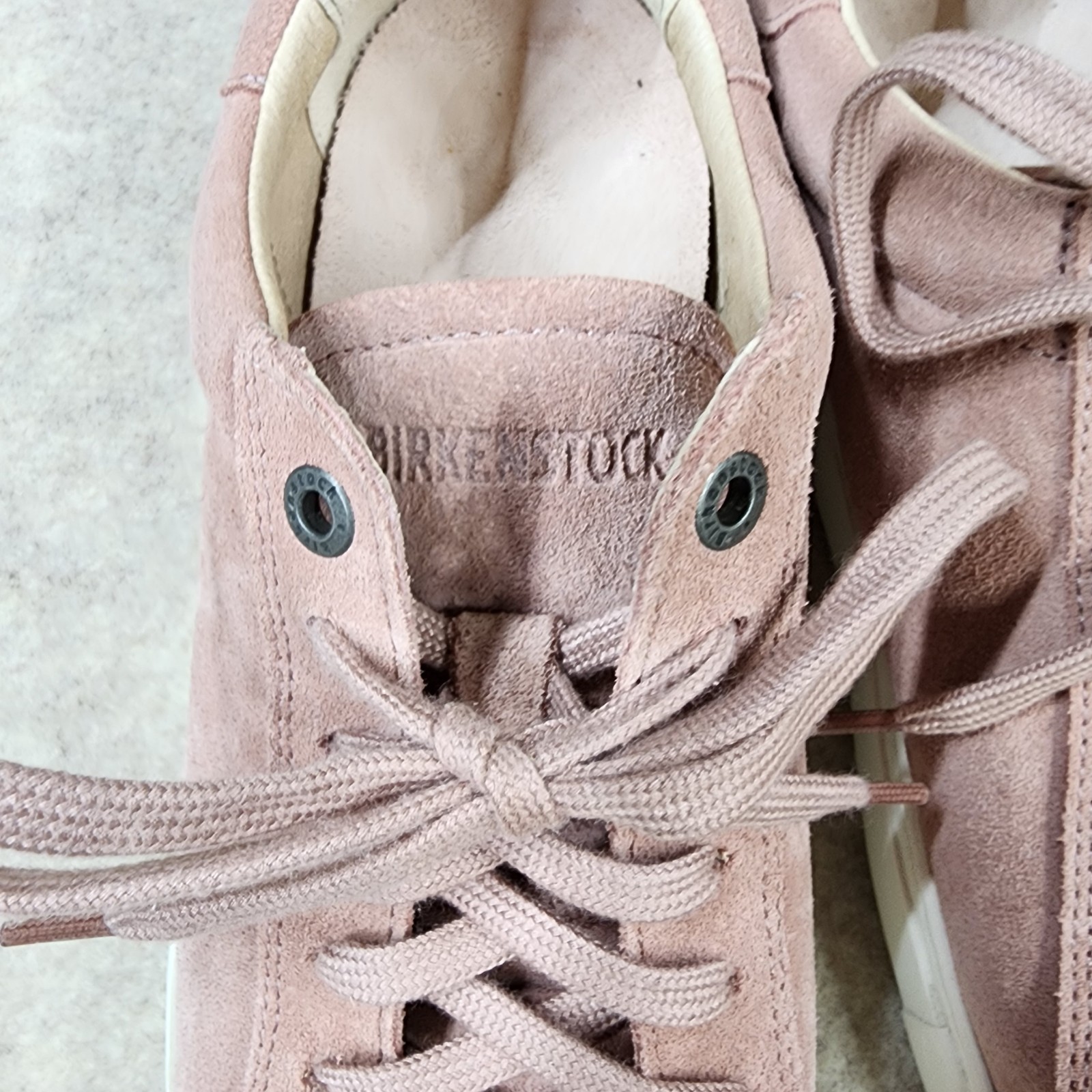 Birkenstock Bend Low Top Lace Up Sneaker Soft Pink Suede Womens EU 39 US 8 Reg.