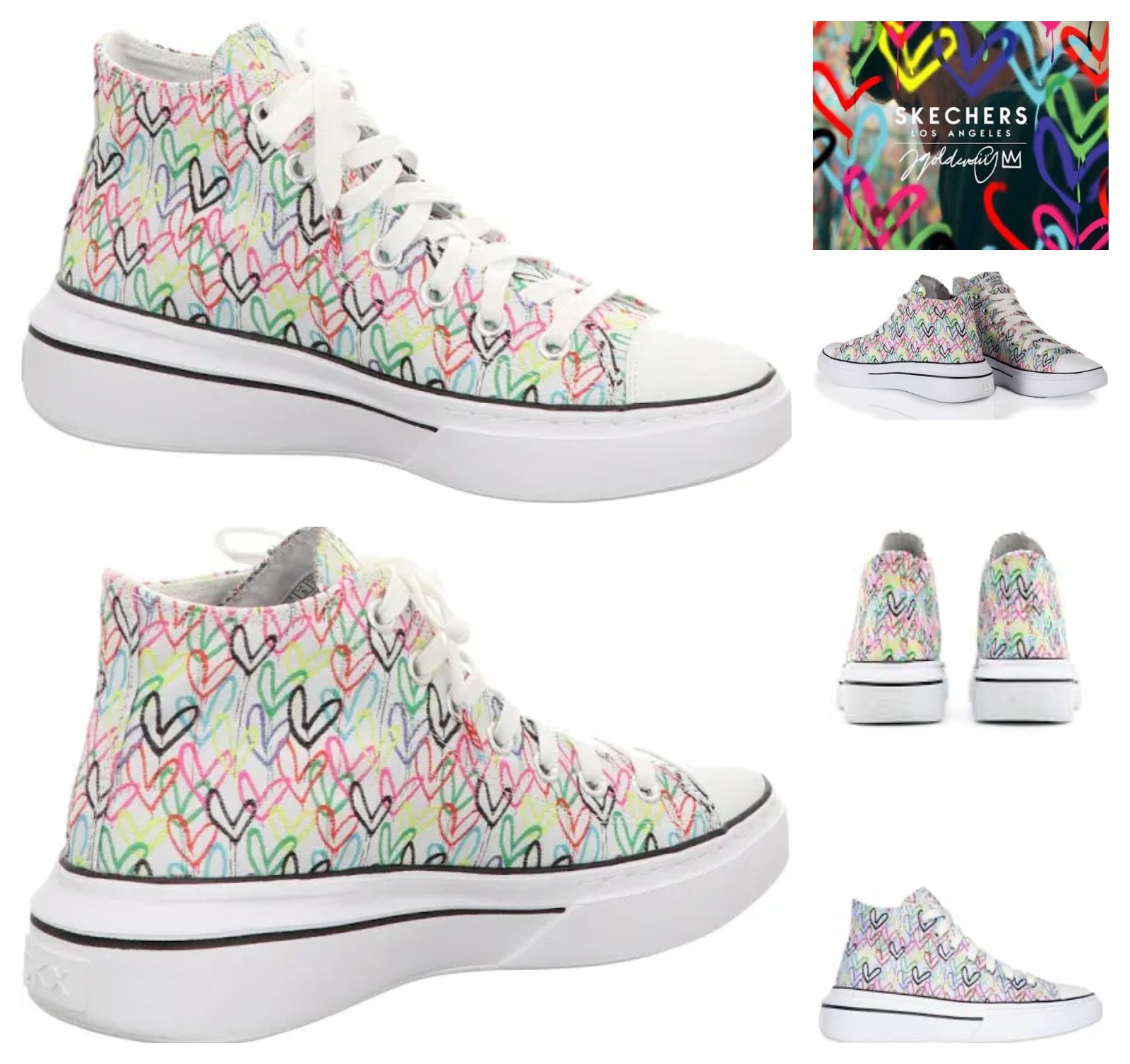 SKECHERS X JGoldcrown Cordova Classic Sneaker Womens Sz 10 White Multi Color NEW