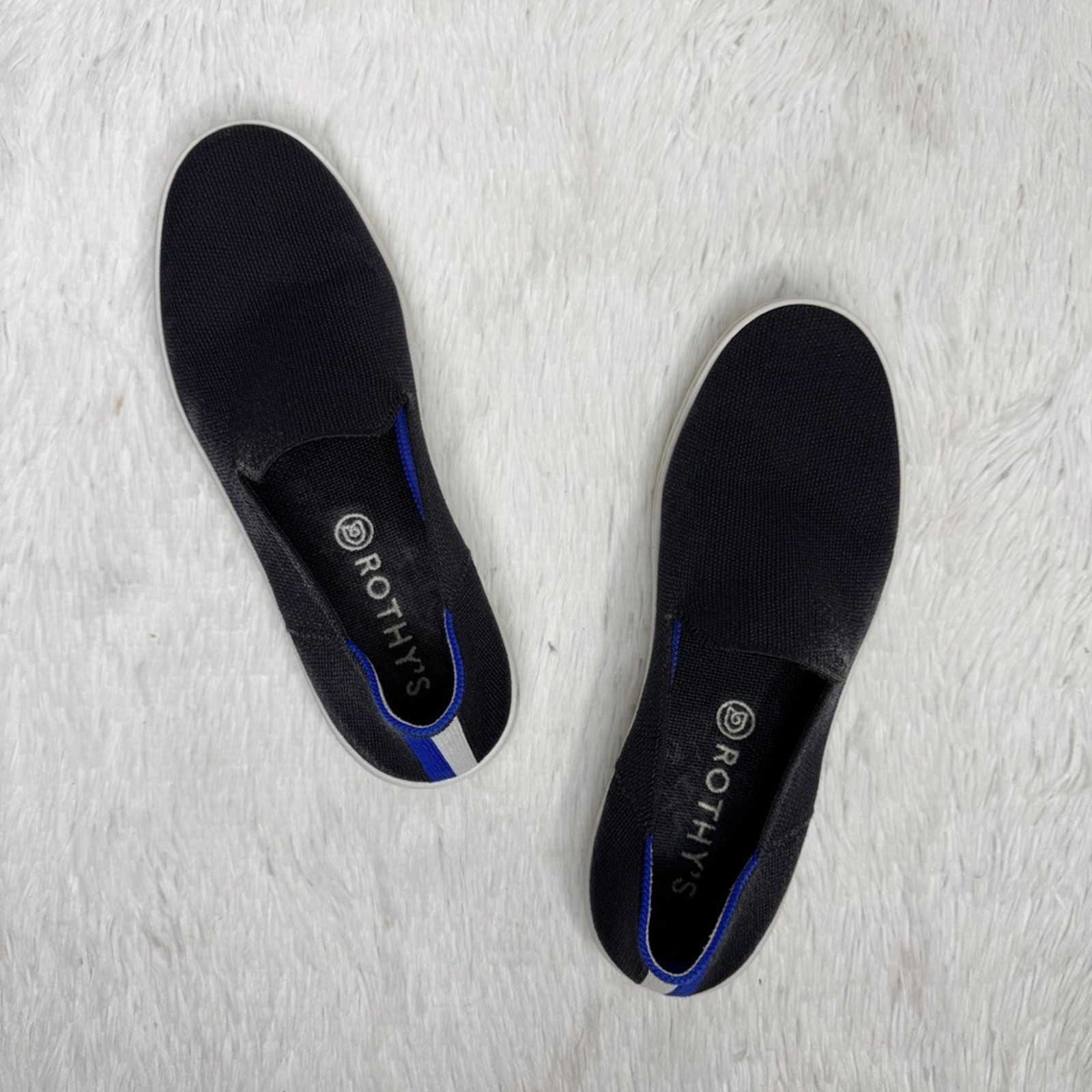Rothy’s sz 9.5 black the original slip on knit sneakers women’s