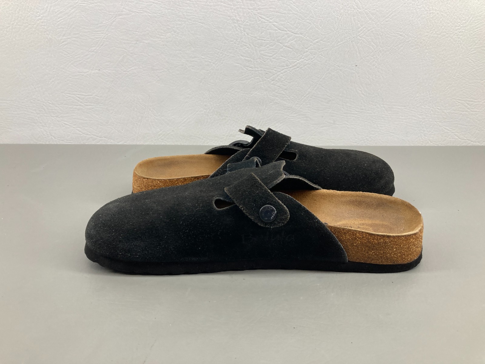 Birkenstock Womens Betula Boston Sandals Size 41 US 10 Narrow Black Suede Mules