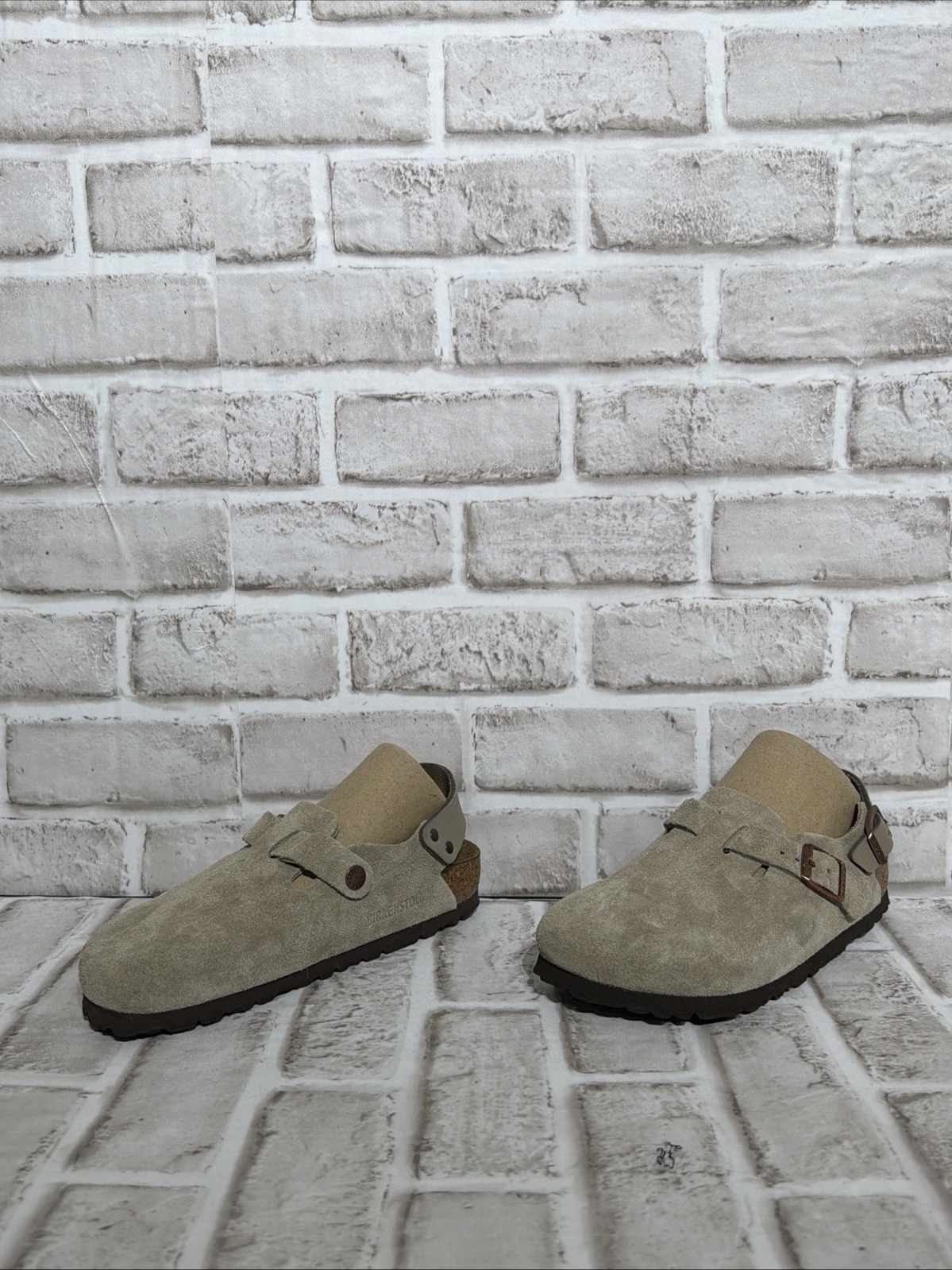Birkenstock Tokio Women’s Taupe Suede Clogs Sz 5 Narrow Width New