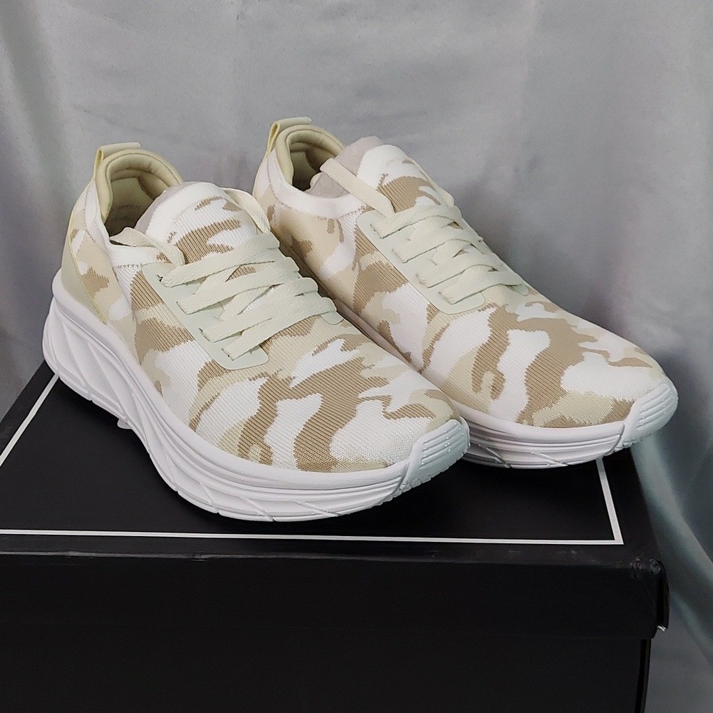 Urban Sports “Hattie” Shoes By J/Slides, Size 8 Wide, Camo Beige, White, NEW!