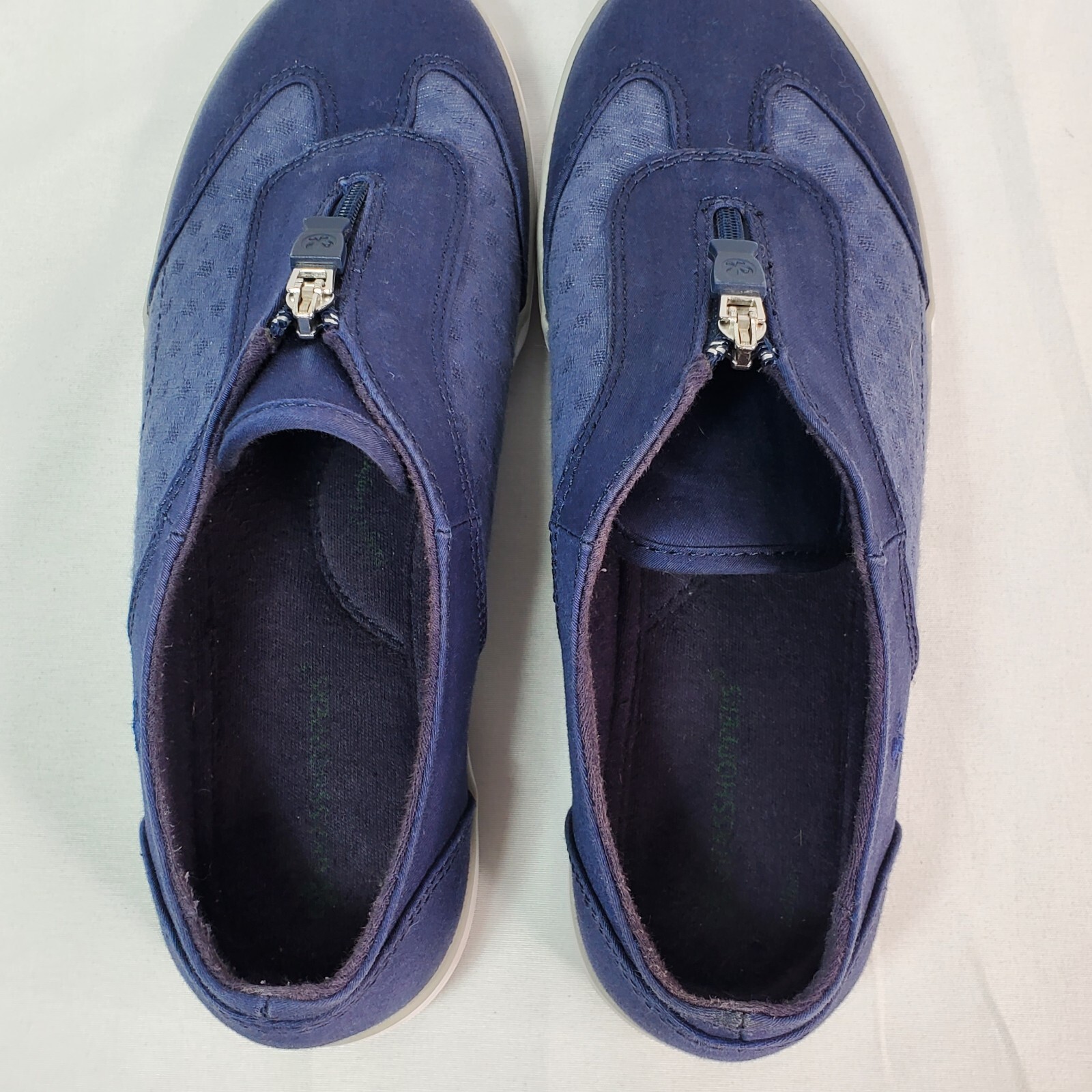 Grasshoppers Womens Size 6M Blue Zipper Logo Comfort Shoes EF50048