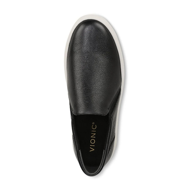 NEW VIONIC Ellen Platform Slip On Sneaker, Black Leather