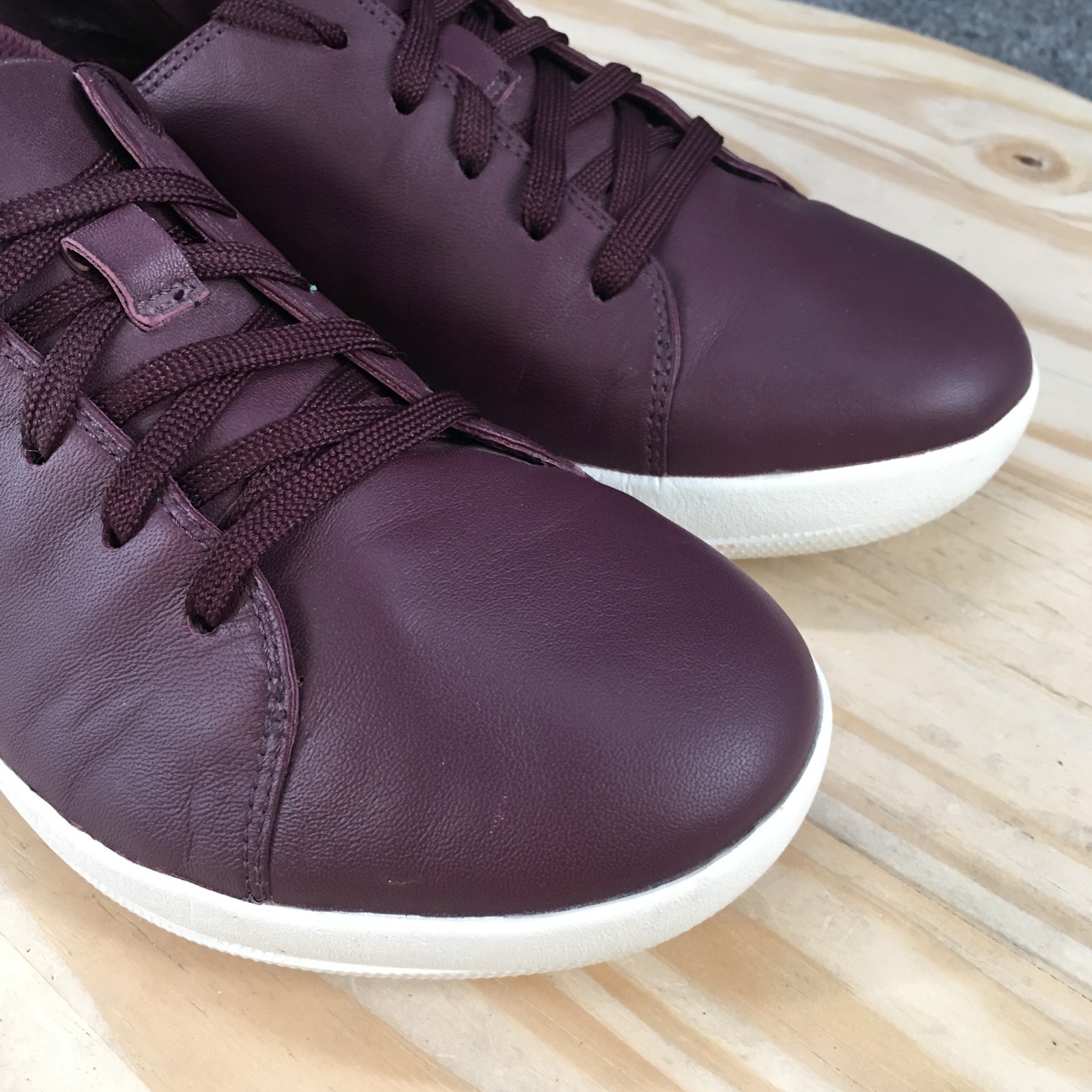 FitFlop Shoes Womens 8 F-Sporty Casual Lace Up Sneakers H55-398 Burgundy Leather