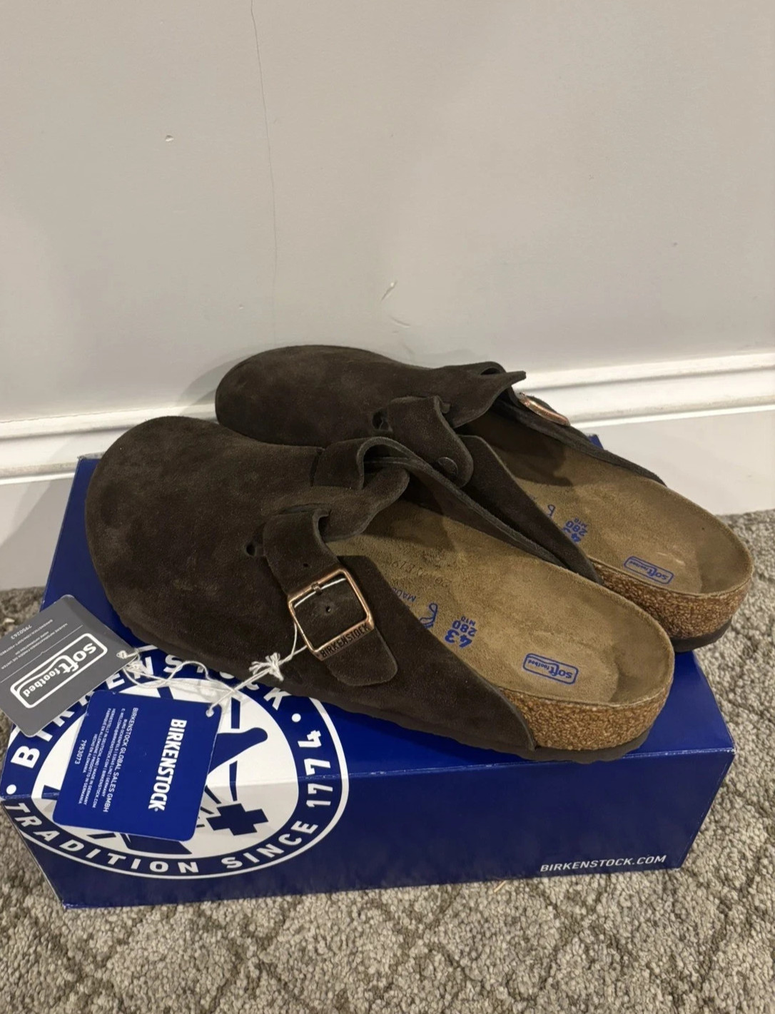 Birkenstock Boston Soft Footbed Suede Leather Clog Shoes – Mocha