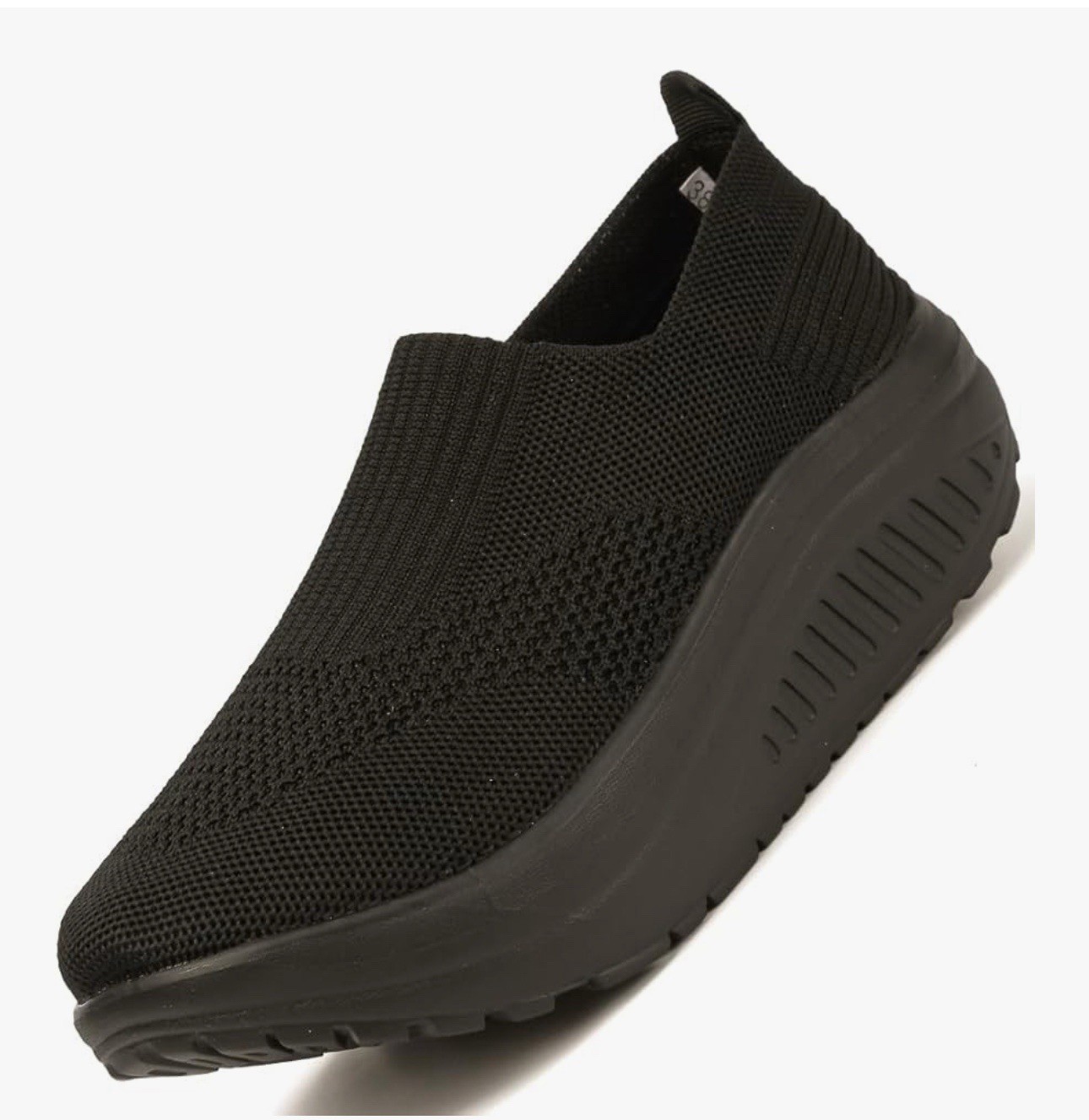 Breathable mesh fabric Women slip on walking Shoes air cushion 41 – 9 US Black