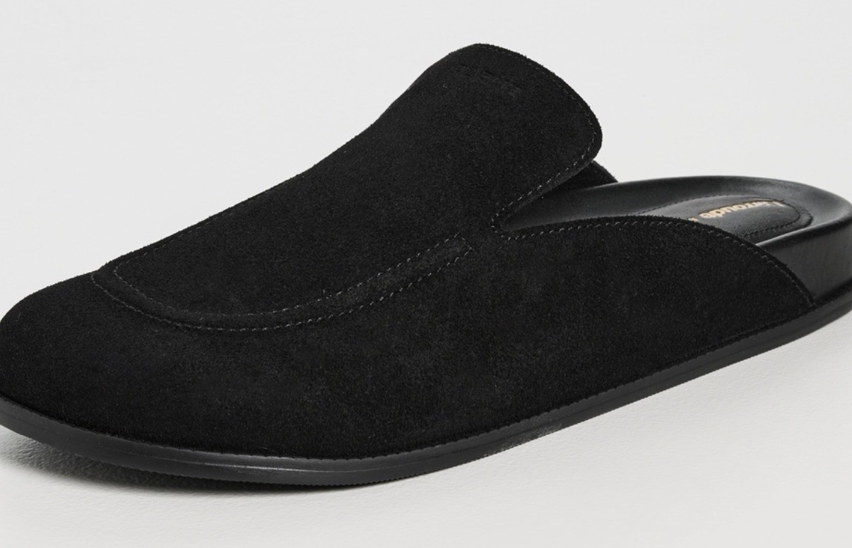 Larroude x Parke Black Suede Clogs