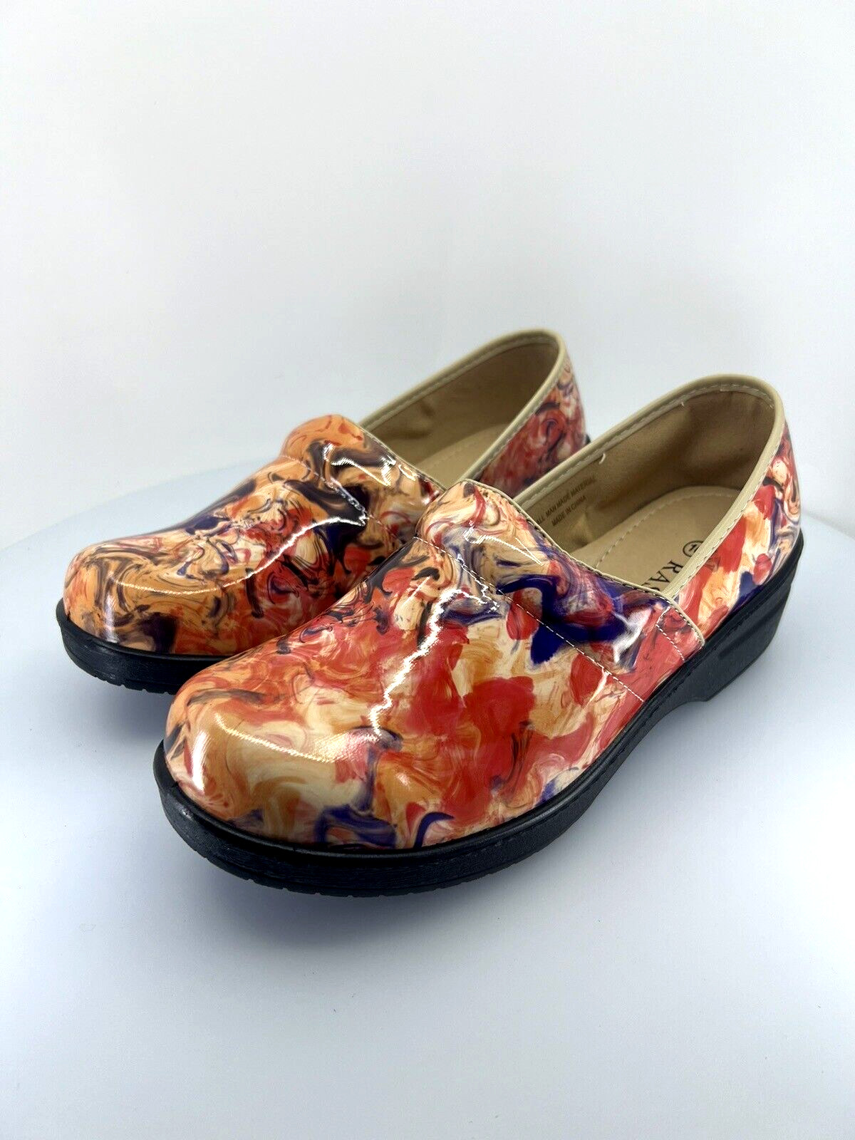 Rasolli Nursing Clog Size 10 Multicolor Floral Lightweight Slip on Shoe