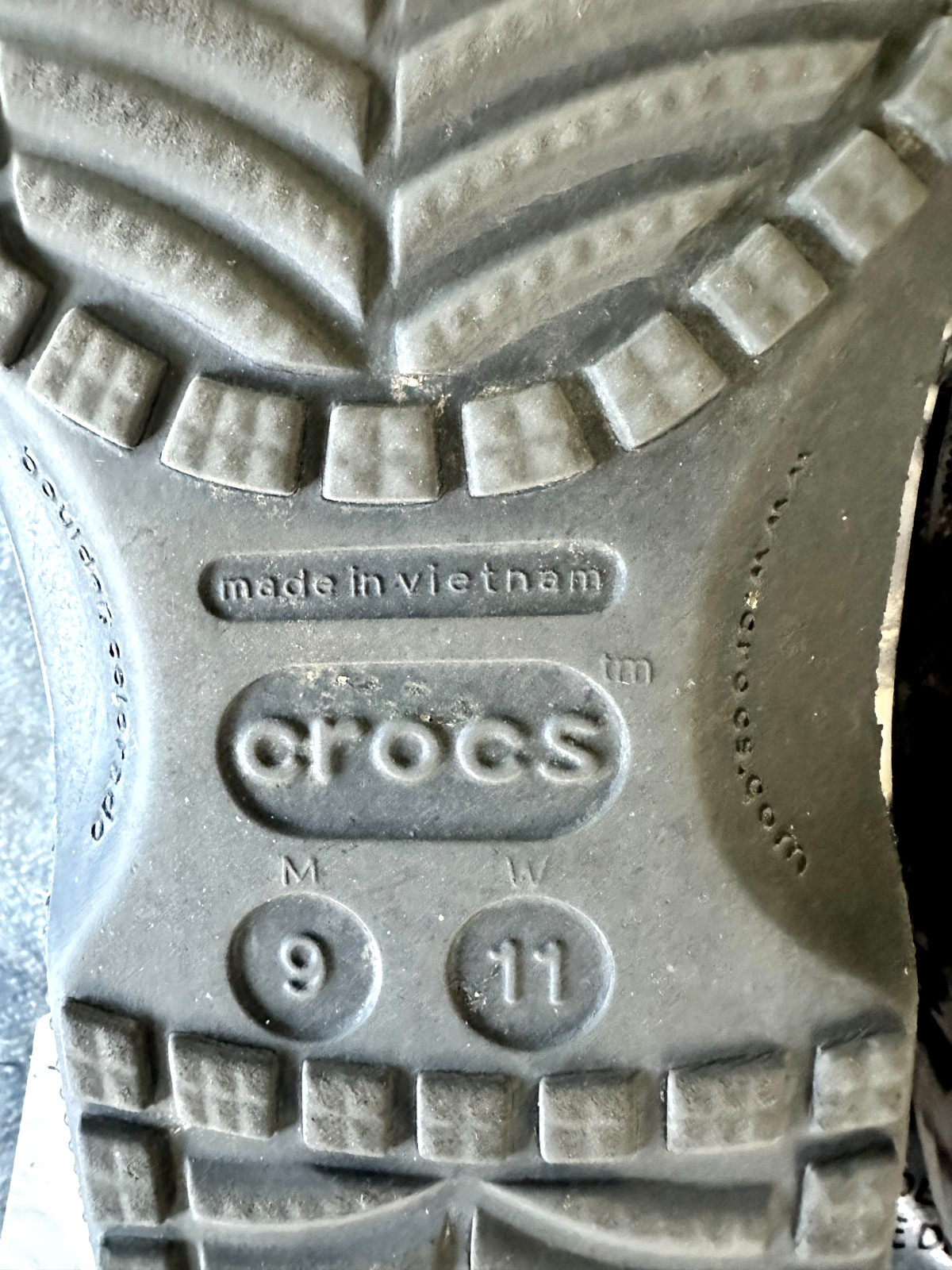 Hardly Worn Bleach Dye Pattern Crocs-Women Size 11-Shades of Beige,Brown+Black