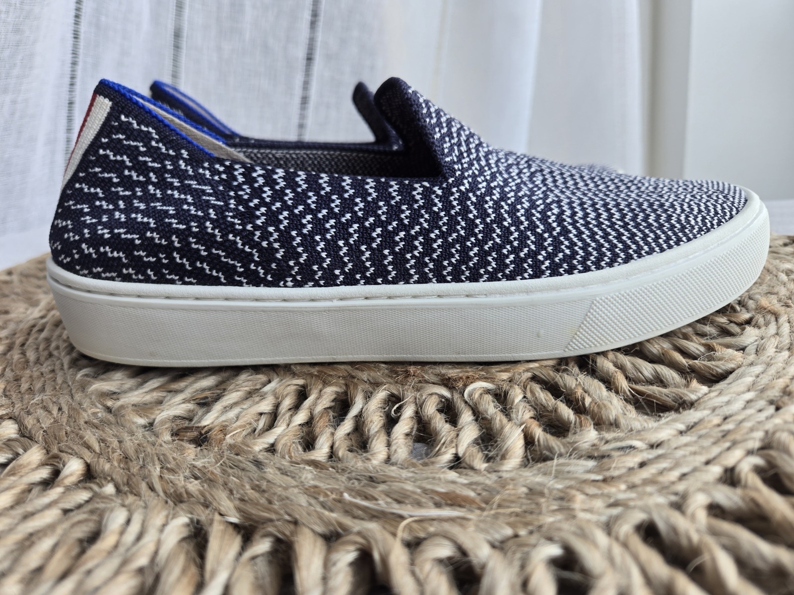 Rothy’s The Original Slip-On Sneaker Maritime Gradient Navy Blue White Size 6…