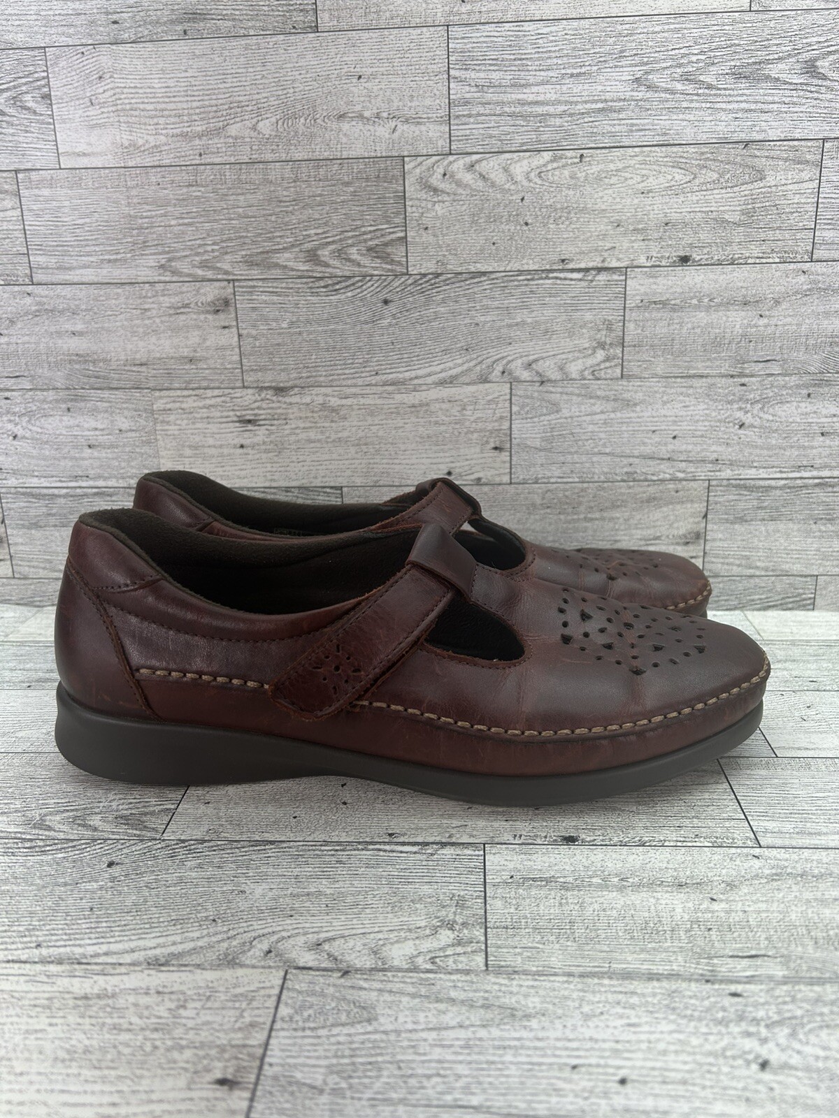 SAS Shoes Womens Size 10N Walnut Willow Mary Jane Tripad Comfort Slip On USA