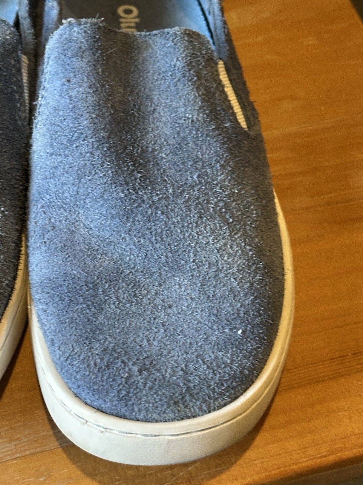 Olukai womens 8.5 Pehuea Luxe Light Blue Slip On Leather beach casual boho chic