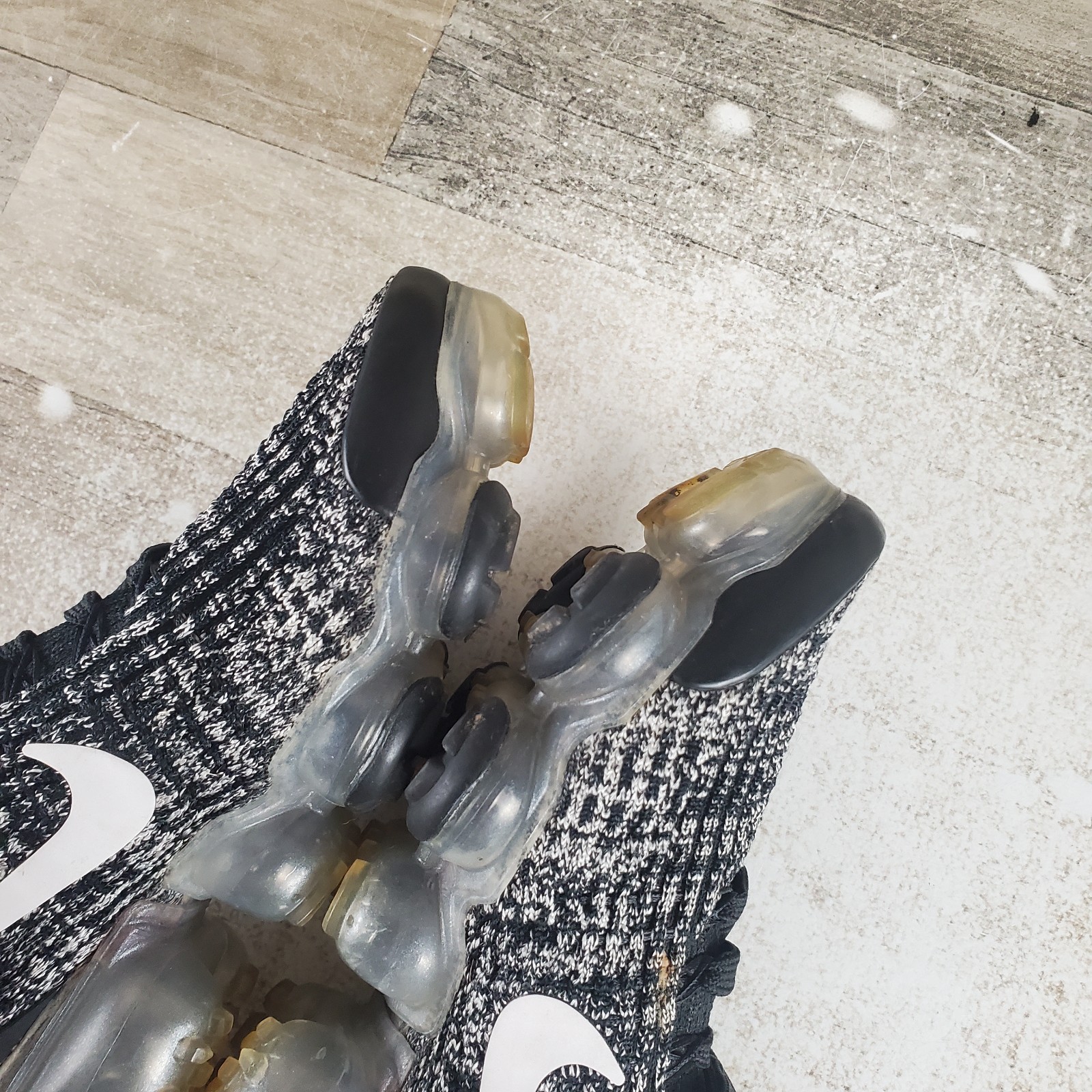 Nike Air VaporMax Flyknit 3 Womens Shoes Sz 7.5 Oreo Black Mesh Lace Up Sneakers
