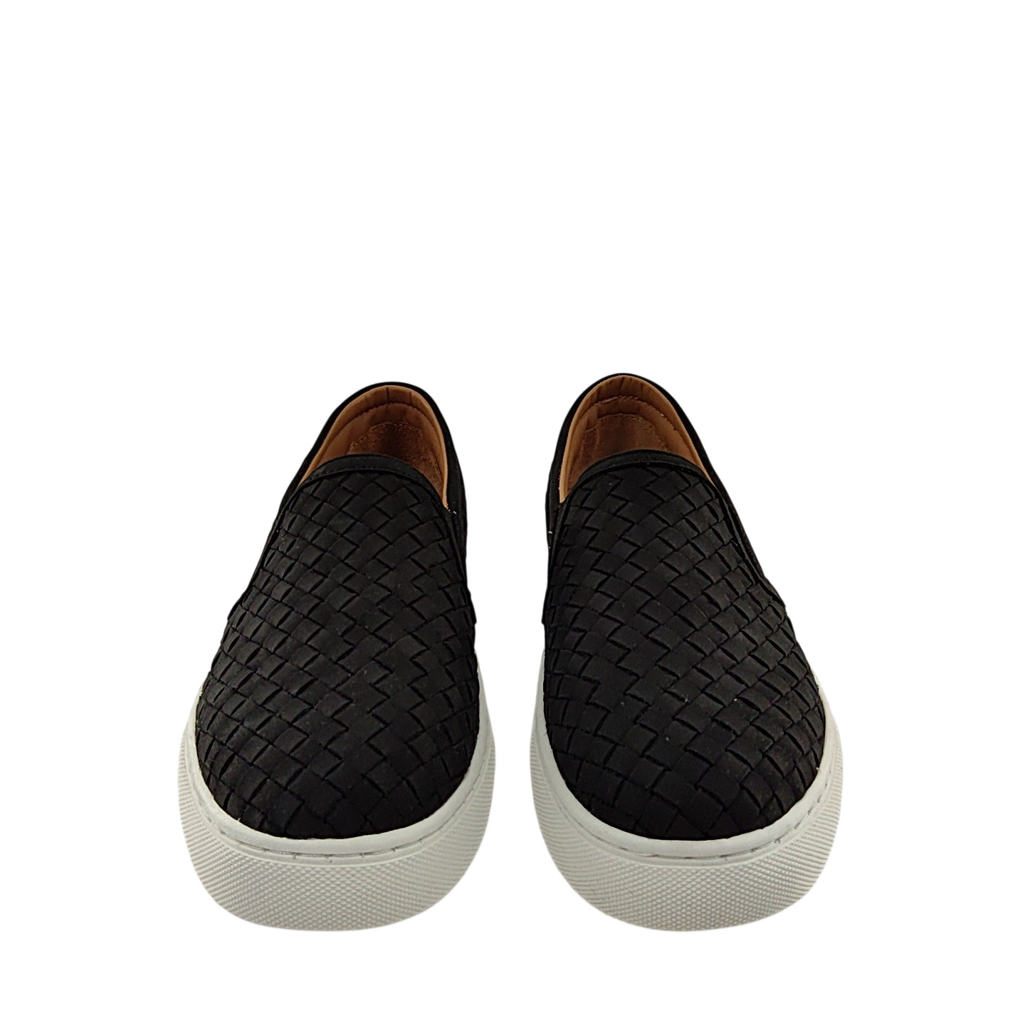 Quince Women 100% Handwoven Leather Slip On Sneaker Black 8
