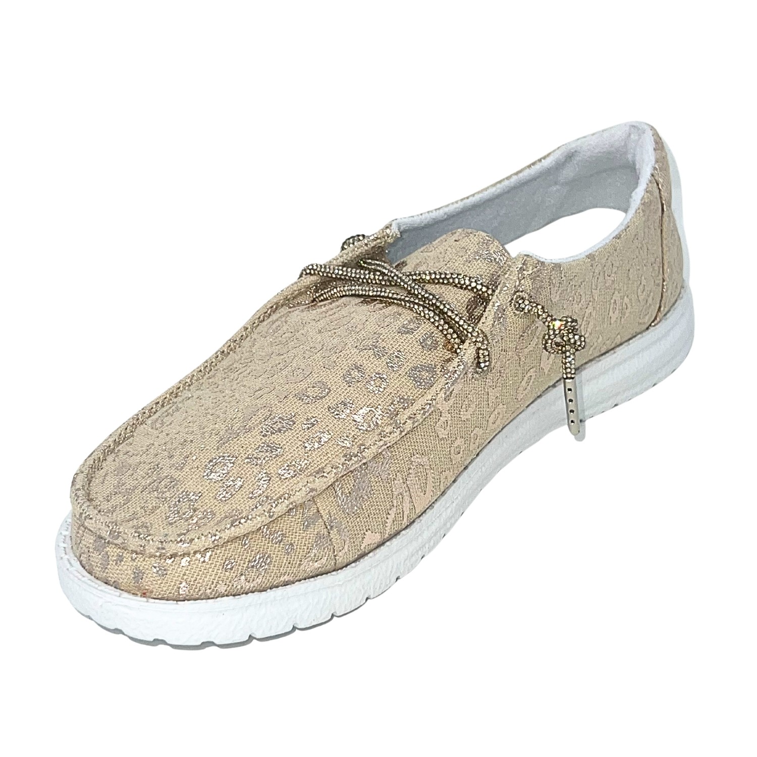 Very G Women’s Holly Leopard Print Slip-On Boat Shoe Casual Loafers, Natural