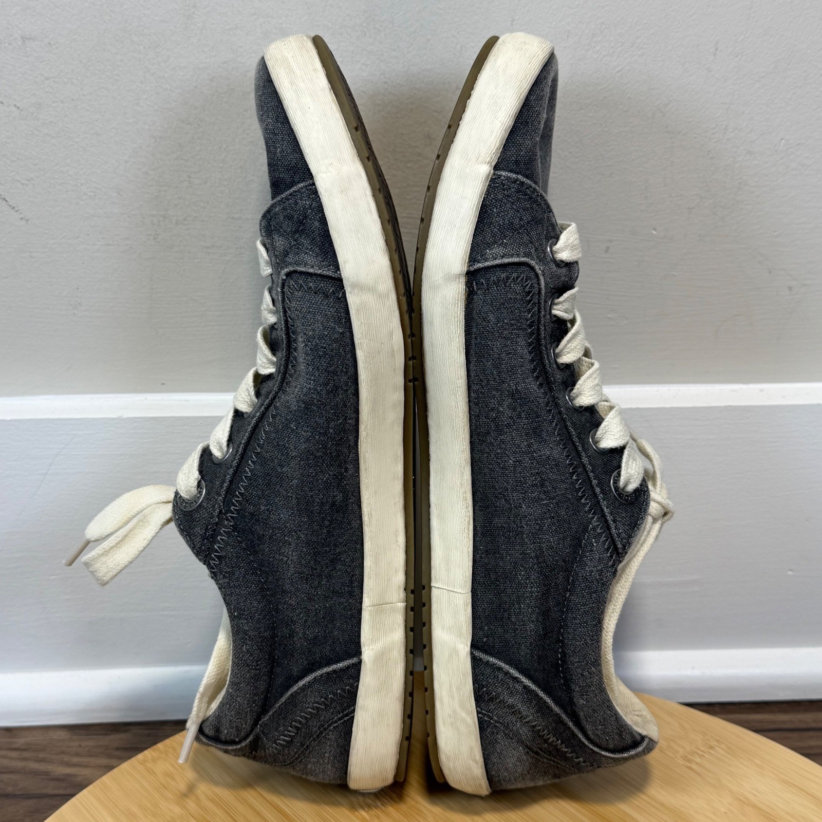 Taos Star Sneaker Womens 9.5 Charcoal Gray Washed Canvas STA-12844 Boho Neutral