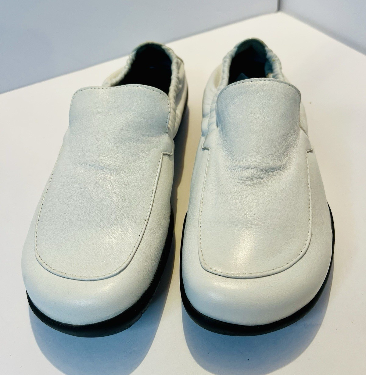 BALLY White Leather Slip On Shoes Italy Size 6.5 / 36.5 Comfort Minimalist