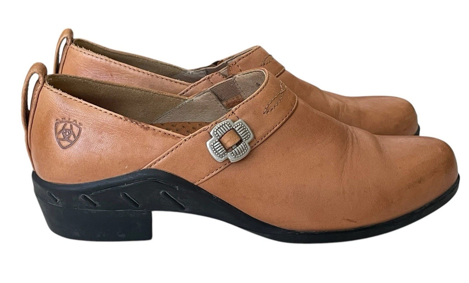 Ariat Sport Clogs Bootie Leather Desert Tan Slip On Boots Shoes 52321 sz 9 B