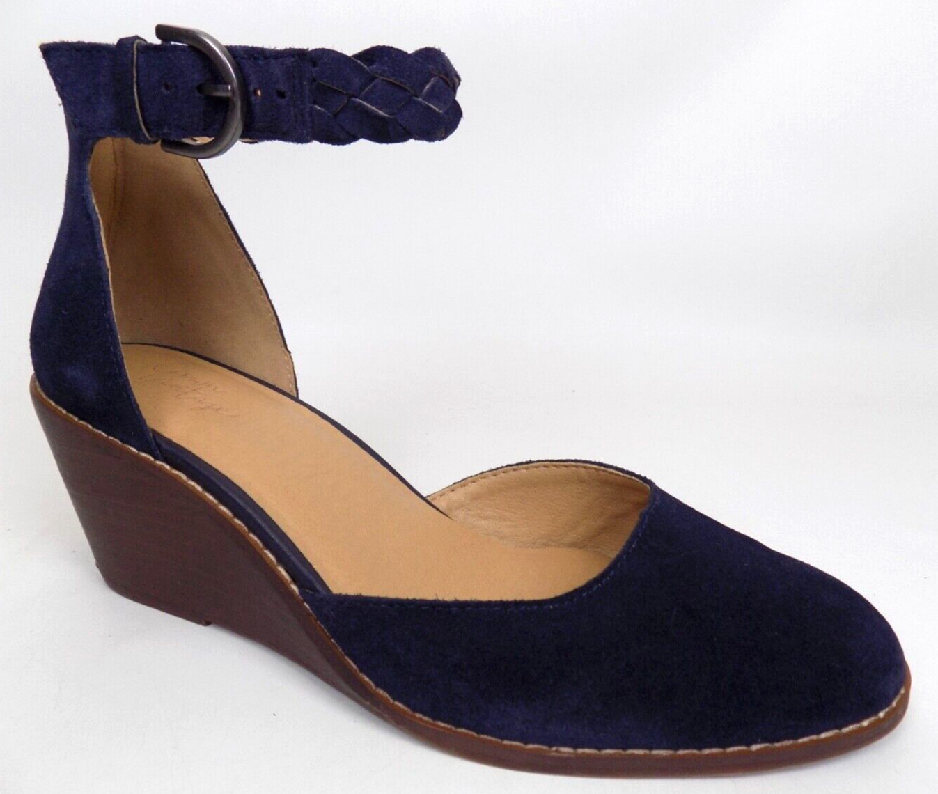 CROWN VINTAGE Women Lorelee Wedge Ankle Strap Comfort Shoes Size 8.5 M, Blue