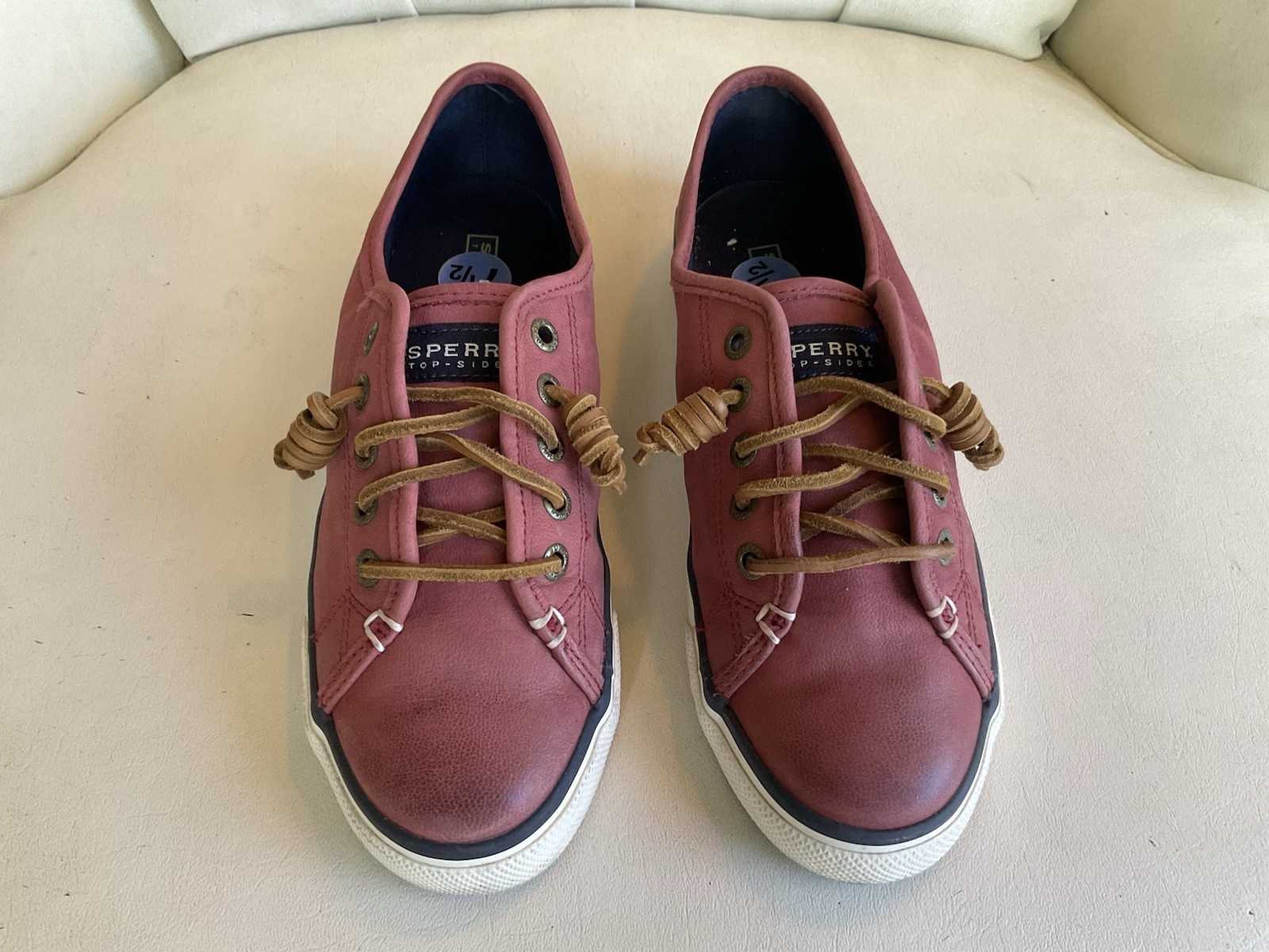 Sperry Top-sider Sea Coast Pink Salmon LeatherBoat shoes Sneakers Womn’s Sz. 7.5