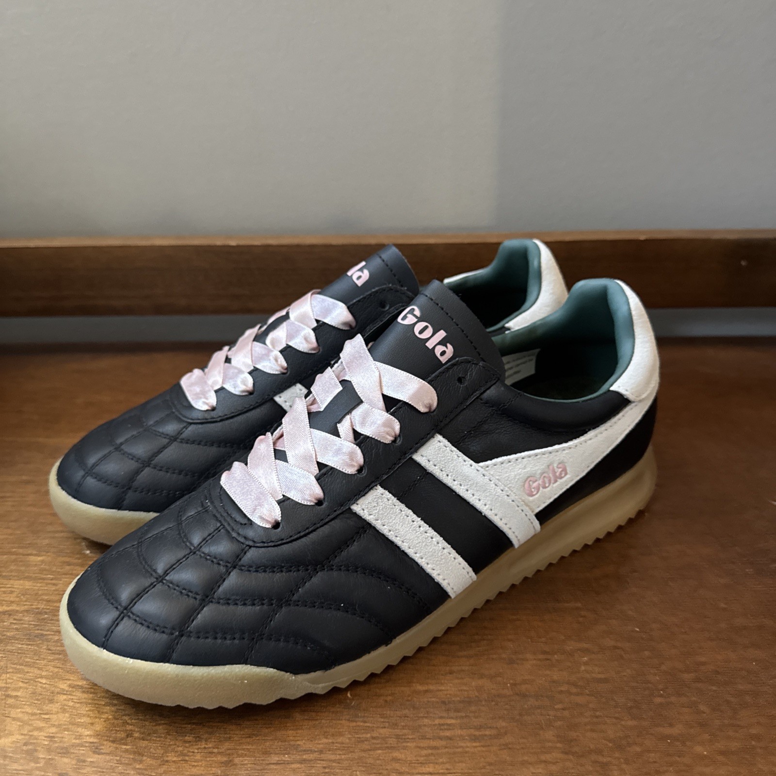 Gola x Anthopologie Stadium Quilted Sneakers Black/Pink/Green Women’s Sz 9.5 NIB
