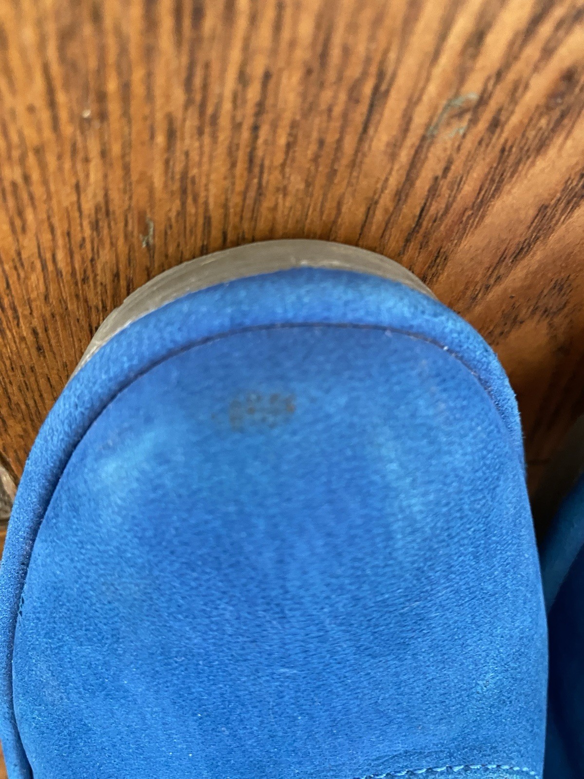 Fly London blue suede slip on wedge shoes 39