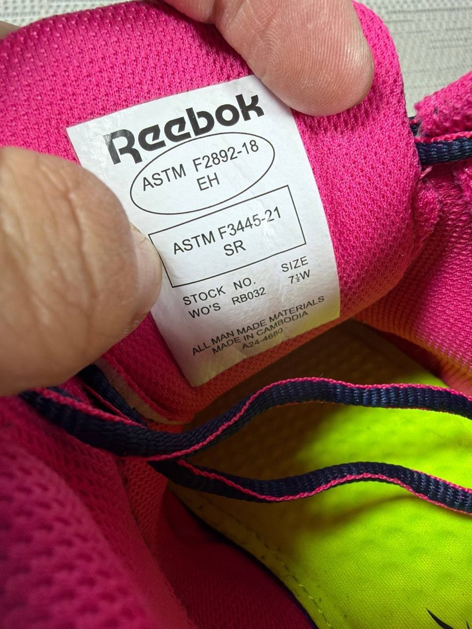 Reebok Shoes Womens Size 7.5 Wide Sublite Cushion Soft toe Work Navy Pink Mesh