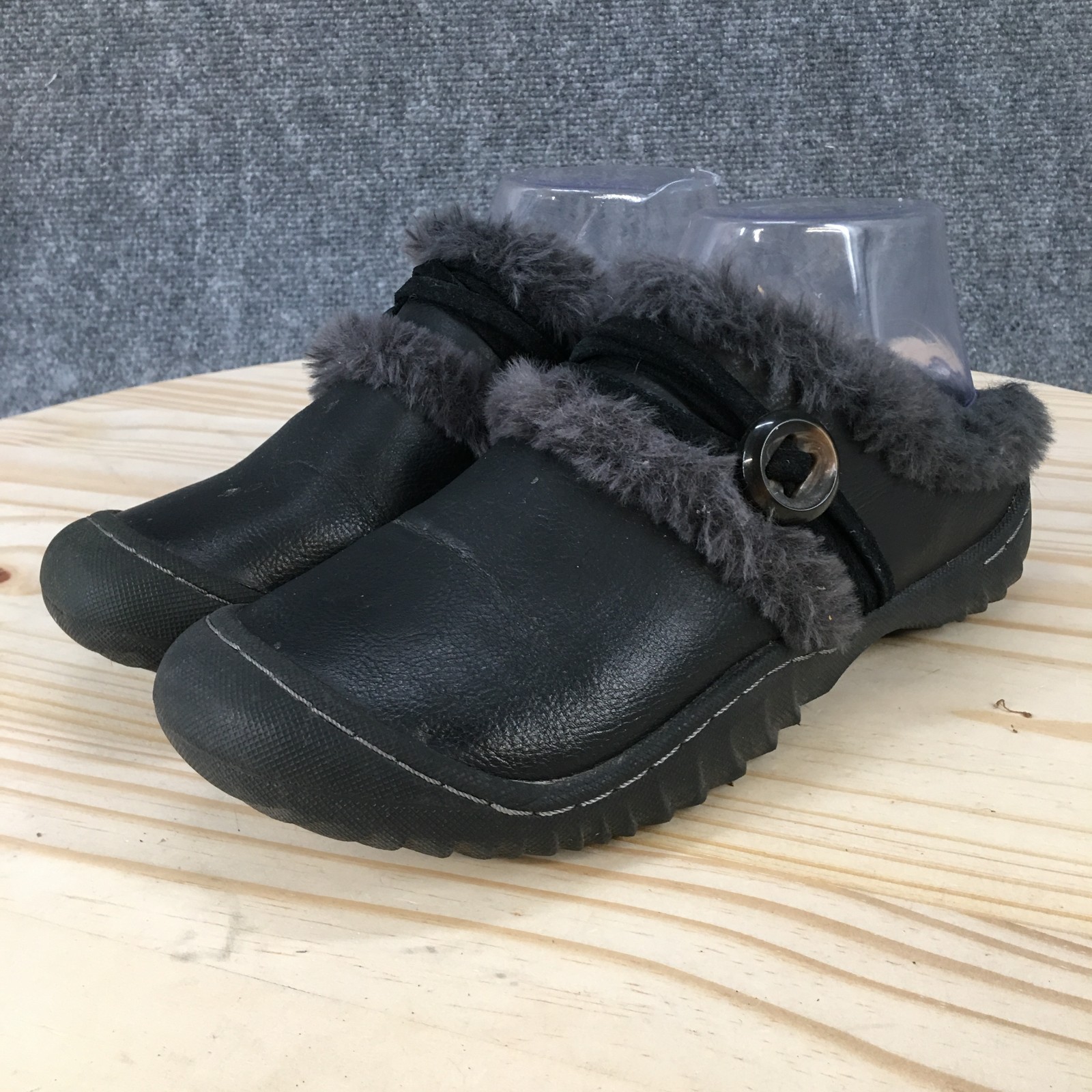Jsport by Jambu Shoes Womens 6 M Holiday Clogs Black Leather Closed Toe Comfort