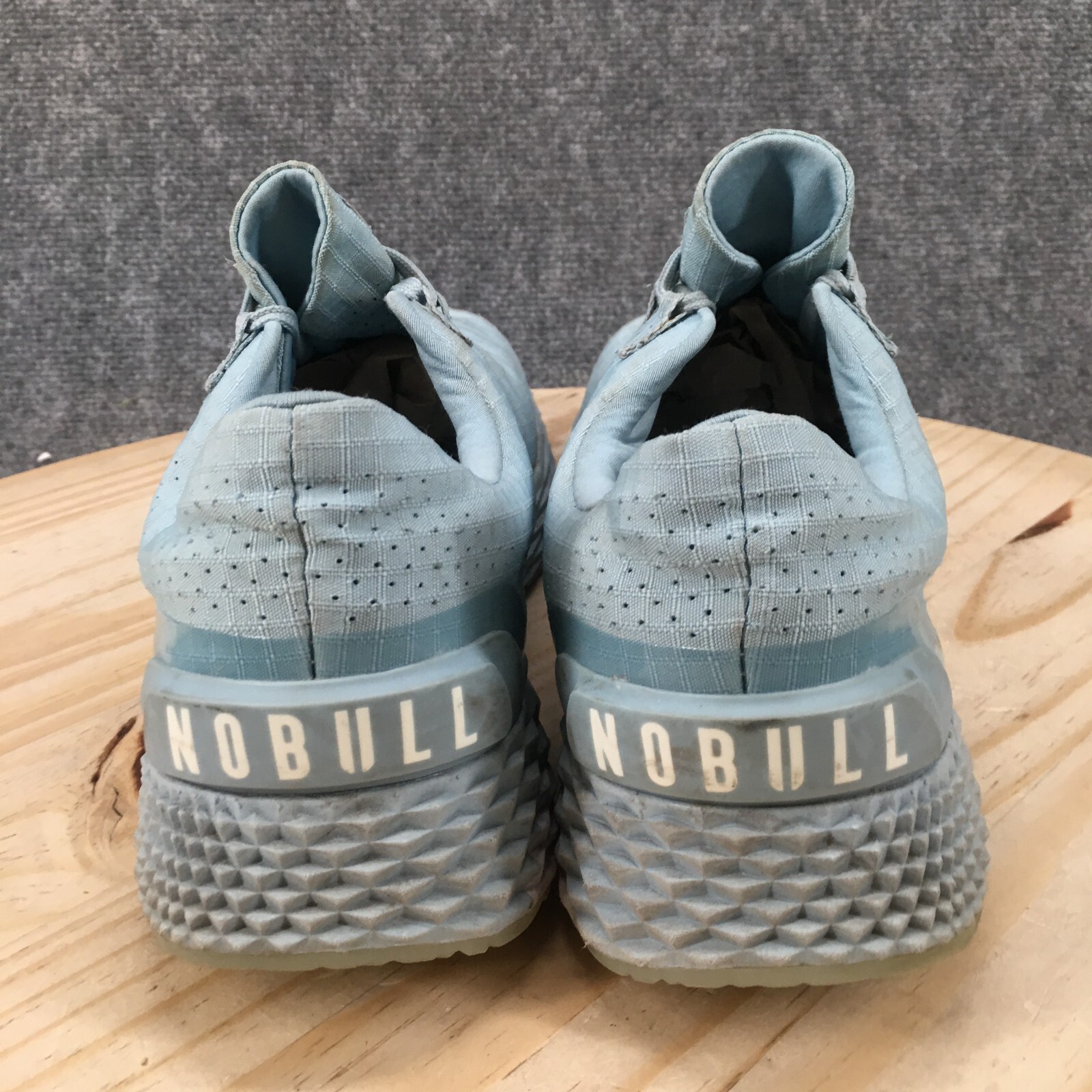 No Bull Shoes Mens 13 Womens 14.5 Ripstop Running Sneakers Blue Low Top Lace Up