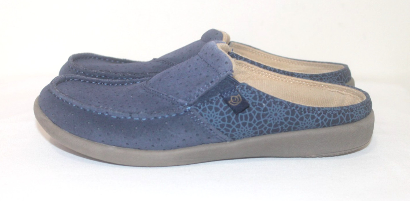 Spenco Siesta Women’s Size 9 US 39.5 EU Mules Blue Nubuck Slip On Shoes Comfort