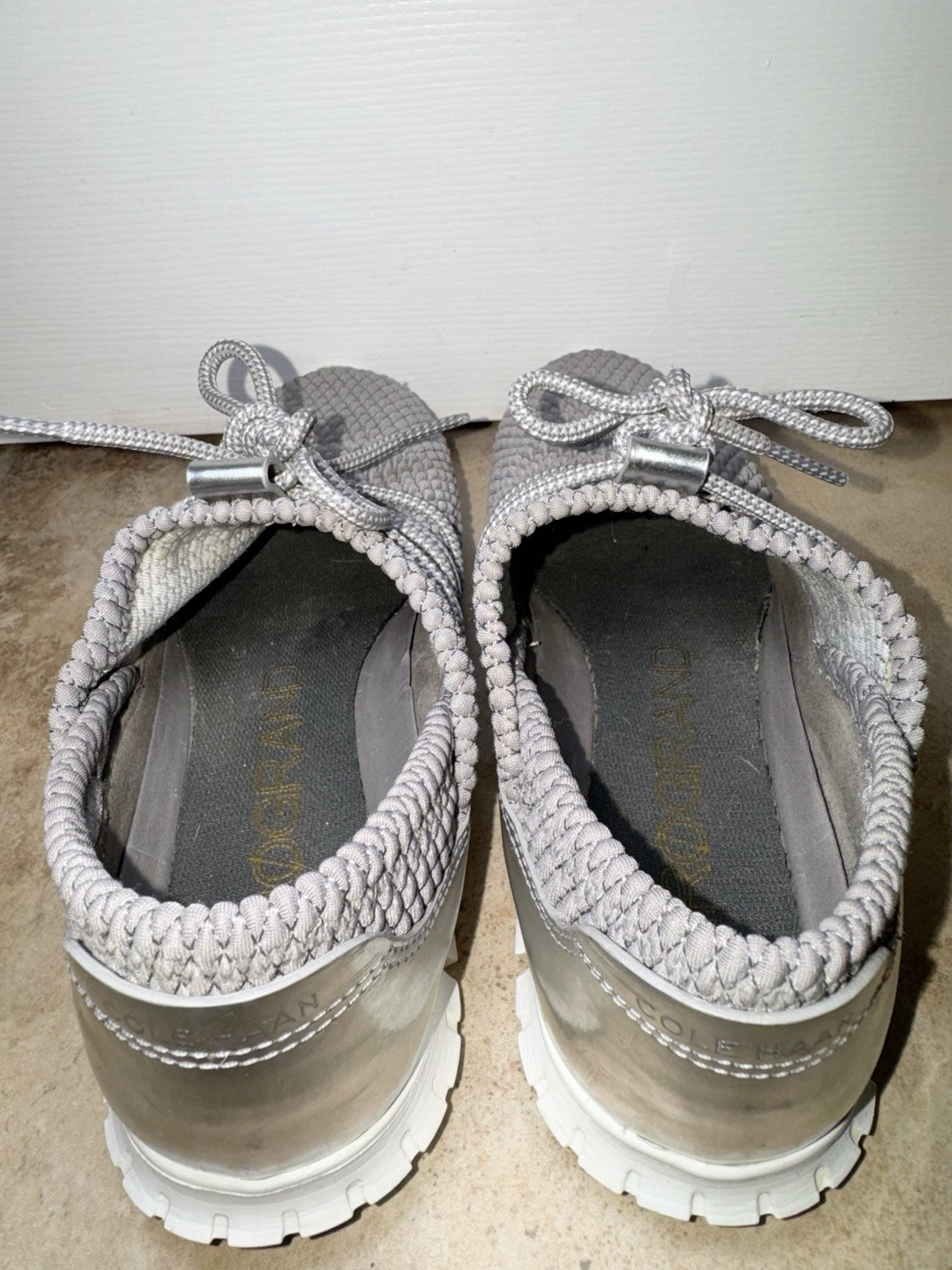 Cole Haan Women’s 6B ZERØGRAND Gray Silver Quilted Casual Sneakers W12917