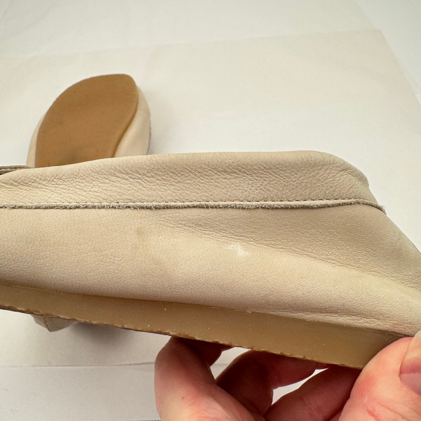 Fat Face Cream Suede Leather Fringe Loafers Flats Moccasins 8 Classic Preppy 41