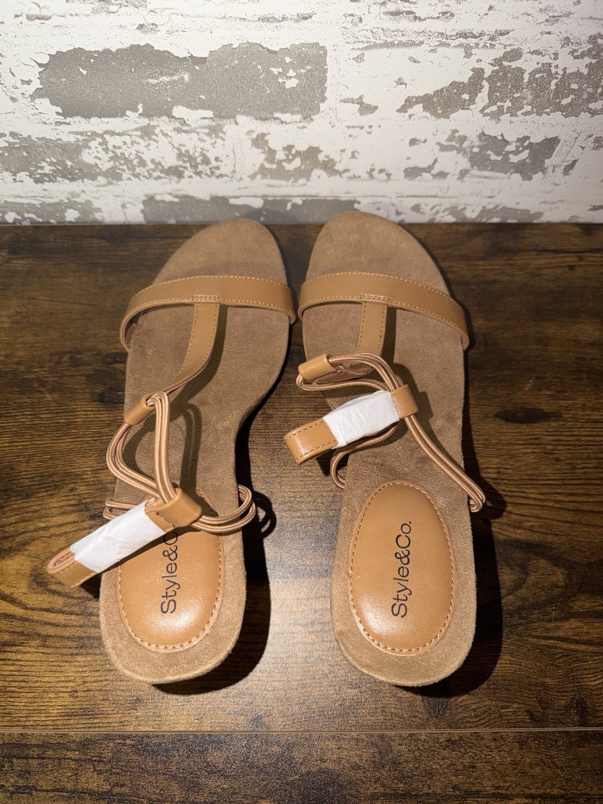NEW! Style & Co Mulan Wedge Sandals Shoes – Cork Textured – Size 10M